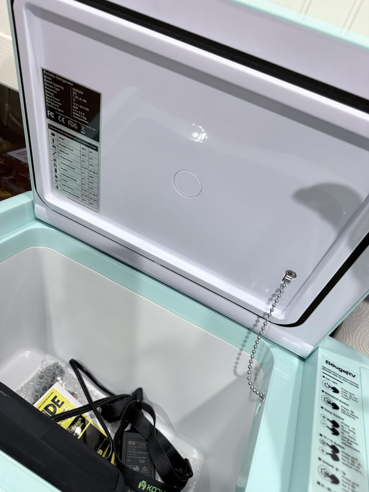 BougeRV 12 Volt Refrigerator 12V Car Fridge 23 Quart Portable Freezer Compressor Cooler 12/24V DC 110~240V AC for Truck Van RV SUV Boat Travel Camping Road Trips Tailgating -8℉~50℉ (Black) customer photo 1