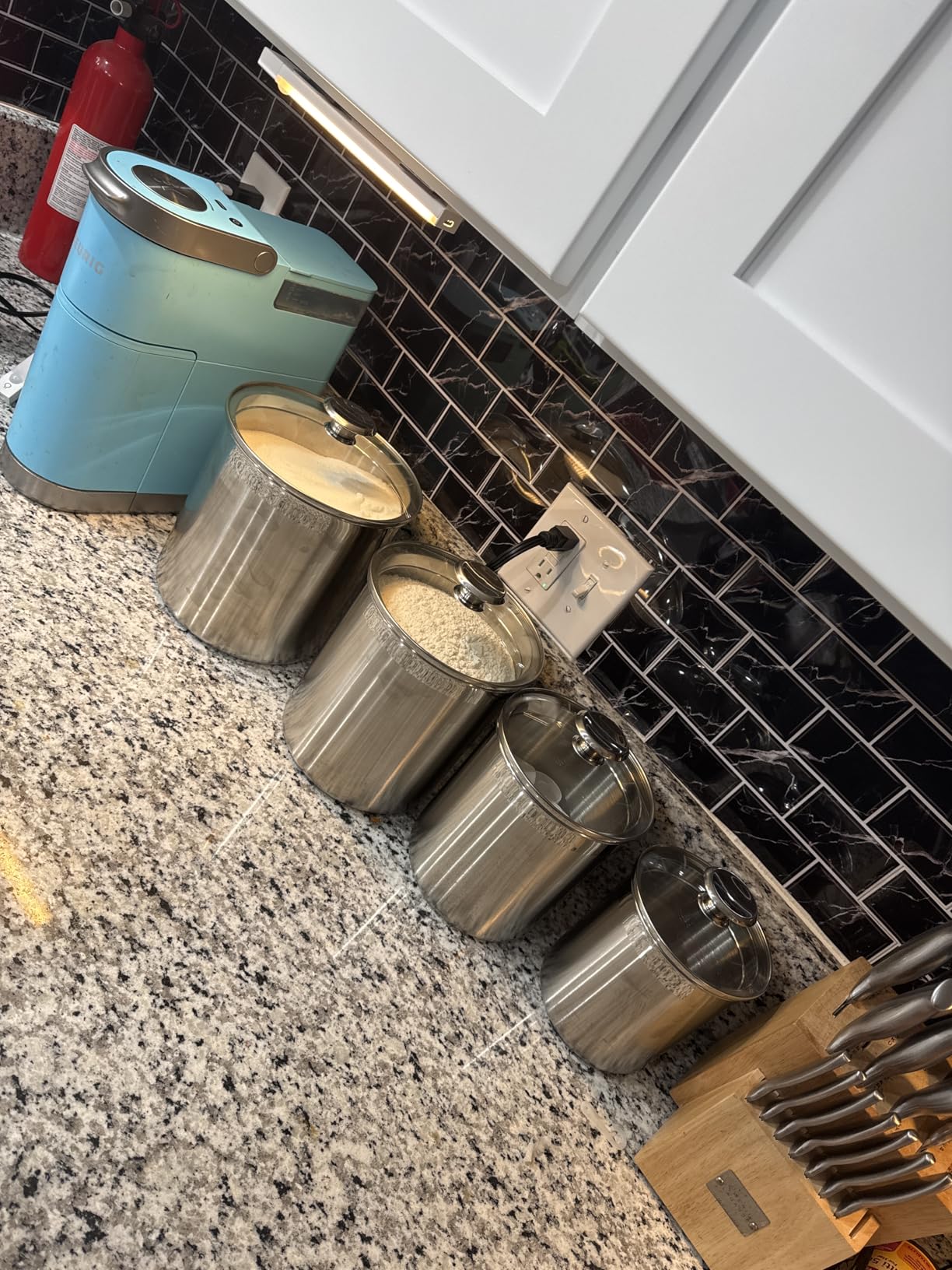 Cooks Standard Airtight Kitchen Canister Set for Coffee, Flour & Sugar Storage - Stainless Steel Food Storage Containers with Glass Lid - Pantry Organization Jars, 4 Pack customer photo 2