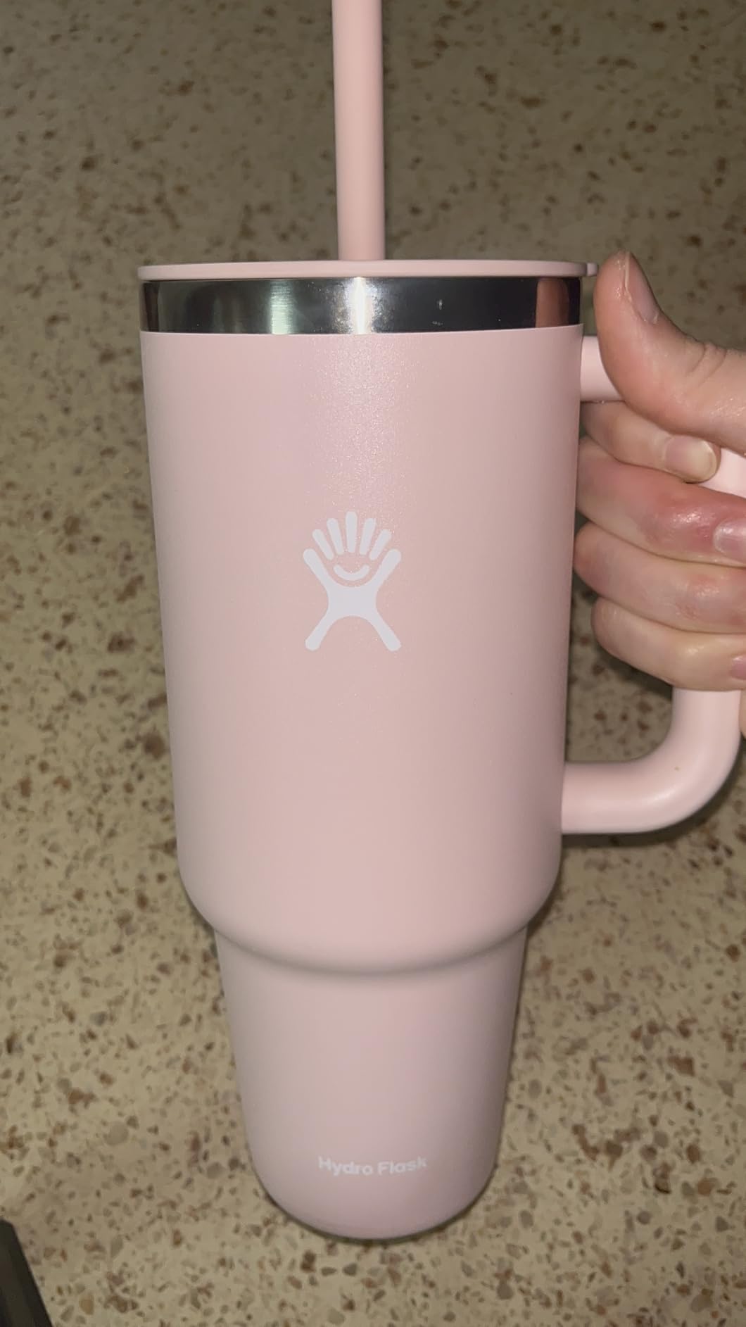 Hydro Flask Travel Tumbler with Handle, Lid and Straw - Insulated Stainless Steel in 32 Oz Trillium customer photo 1