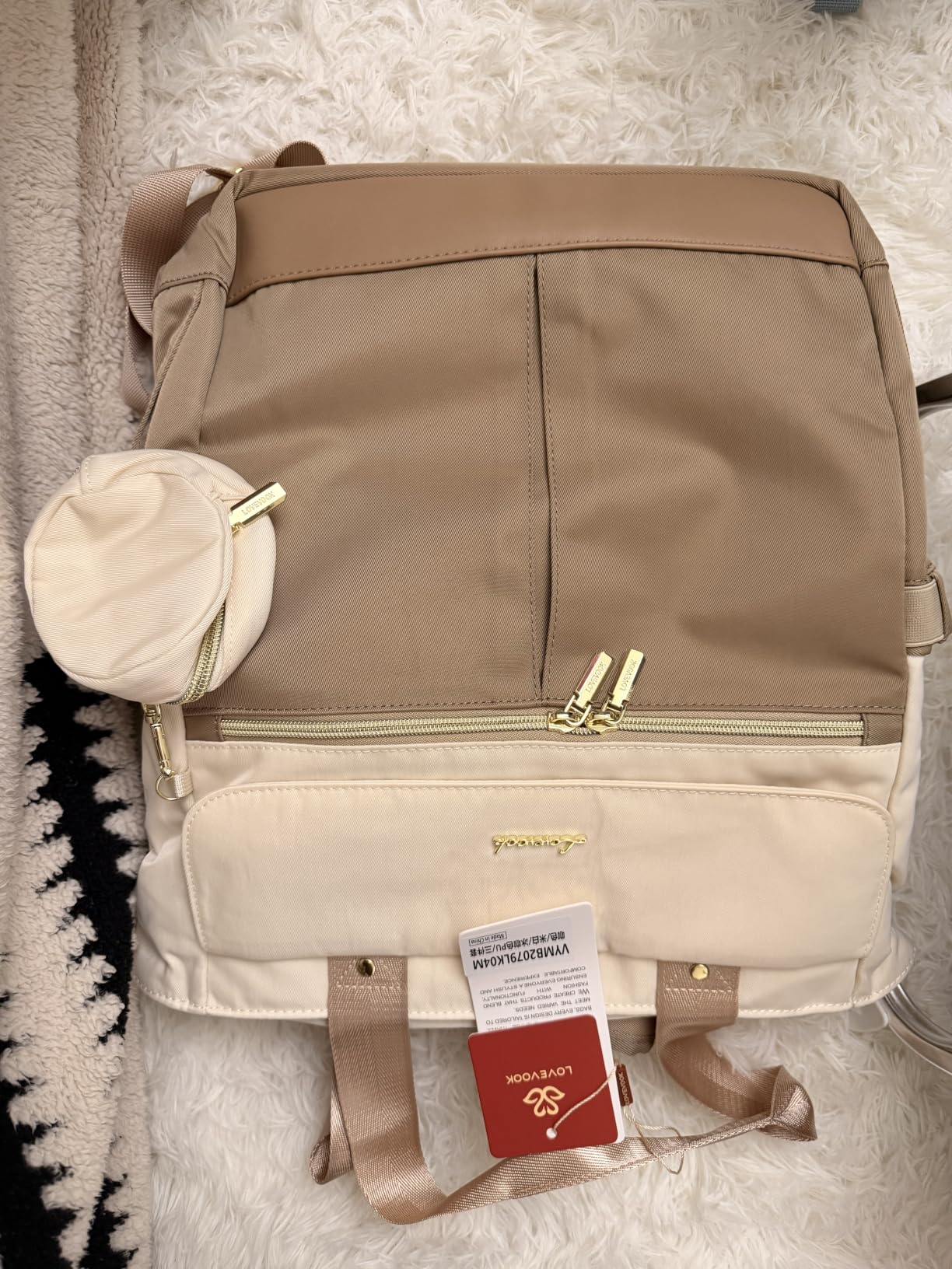 LOVEVOOK Diaper Bag Backpack, Tote Bag with Insulated Pockets Changing Pad | Diaper Tote Bag, Changing Pad, Large Bag, Pacifier Case, Anti-Theft, 15.6 Inch Laptop Backpack for Women customer photo 1