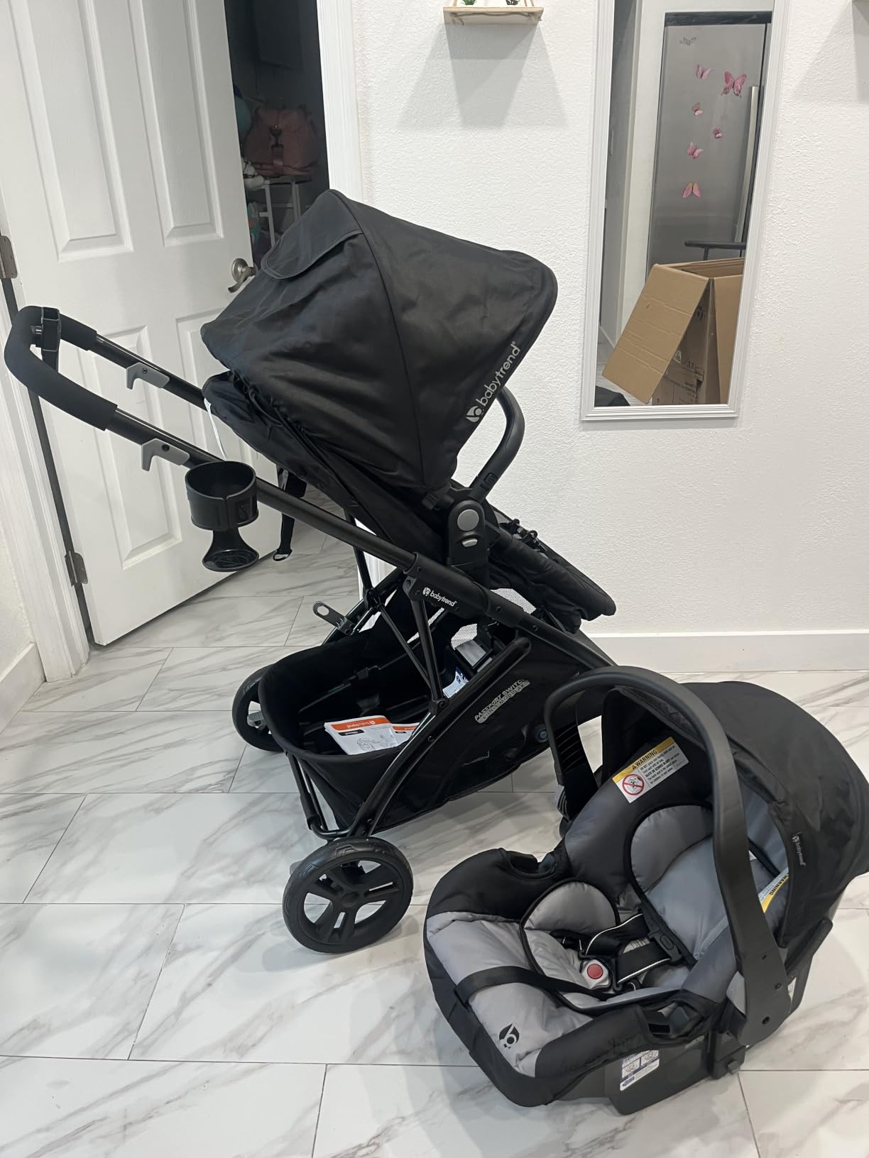Baby Trend Passport Switch 6-in-1 Modular Stroller Travel System with EZ-Lift Plus Infant Car Seat, Dash Black customer photo 2
