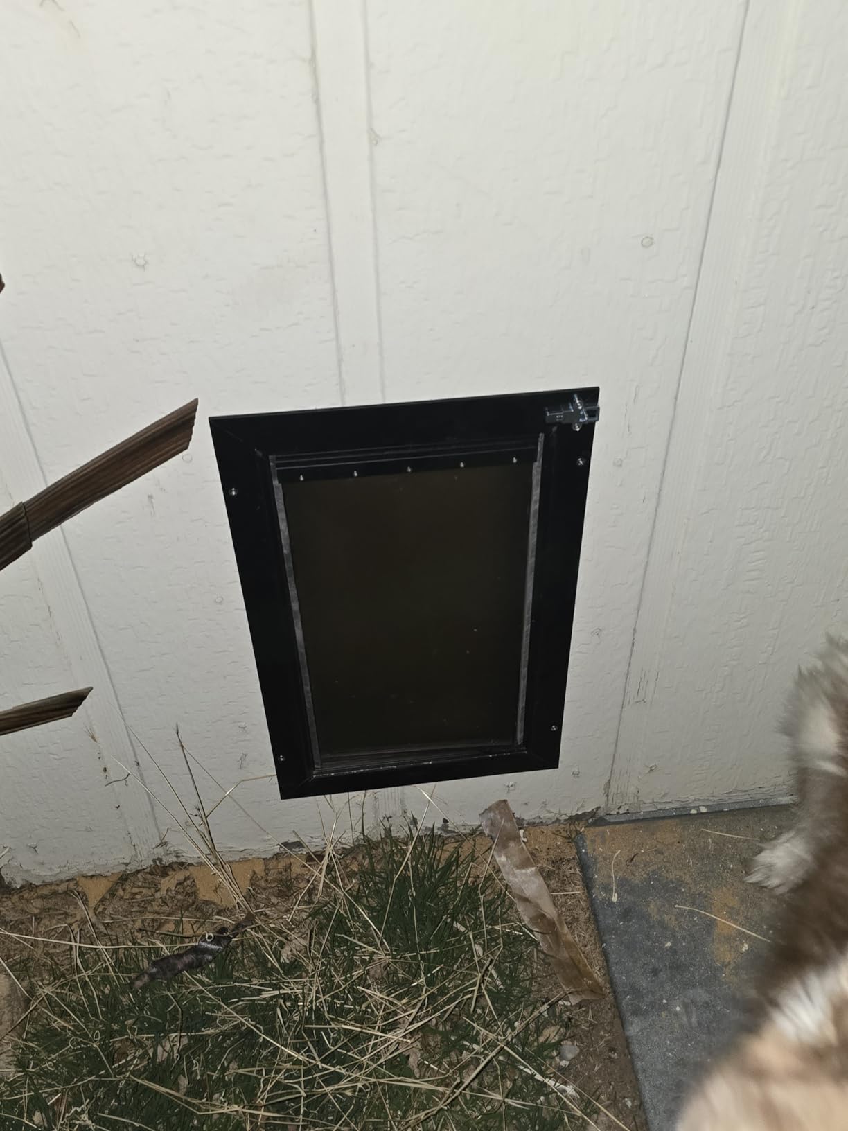 Dog Door for Wall, All Aluminum Large Doggy Door, Pet Door Easy to Install, 2 Magnetic Flaps Energy Efficient, Wide Telescoping Tunnel for Interior & Exterior Walls, Pet Up to 110 Lb customer photo 2