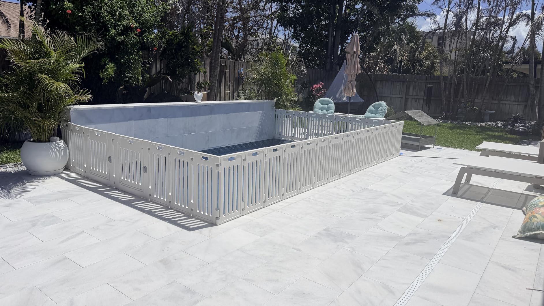 BIRDROCK HOME Pet Playpen with Door | 12 Panel | Strong Plastic | Puppy Safety Fence Pen Playpen | Non-Slip and Secure Dog Gate | White customer photo 2