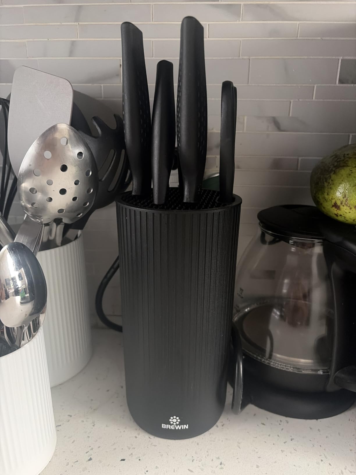Knife Set, Brewin Kitchen Knife Set, Knives Set for Kitchen, Universal Knife Block, Utility Knife Block Set, New Home Essentials, Apartment Essentials, Camping Essentials, RV Essentials customer photo 1