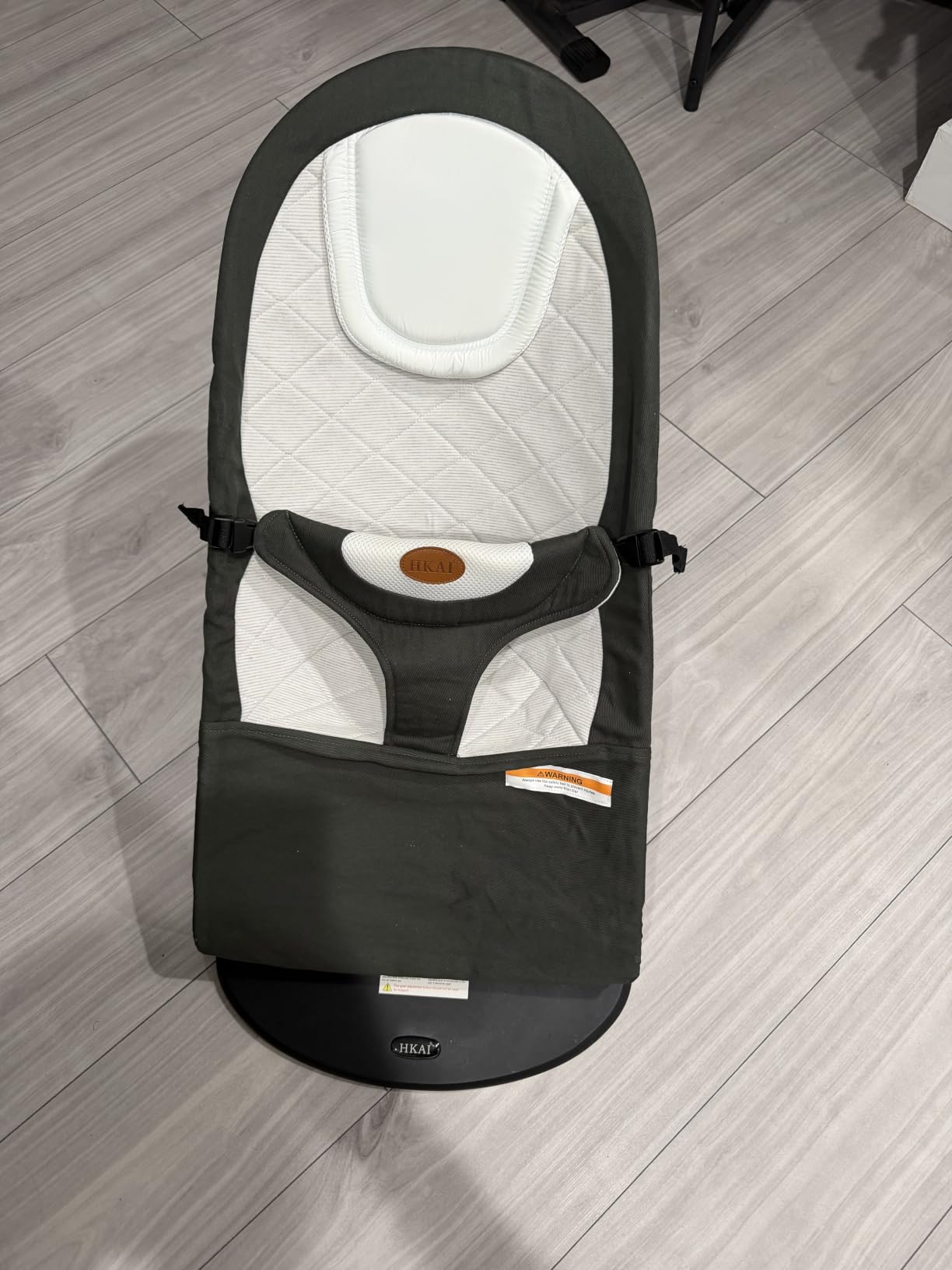 HKAI Baby Bouncer, Portable Baby Bouncer Seat for Babies 0-18 Months, 100% Cotton Fabrics, 3 Modes of use with Rocker and Stationary Options, Infant Rocker Chair with Hanging Toys-Organic Oat customer photo 1