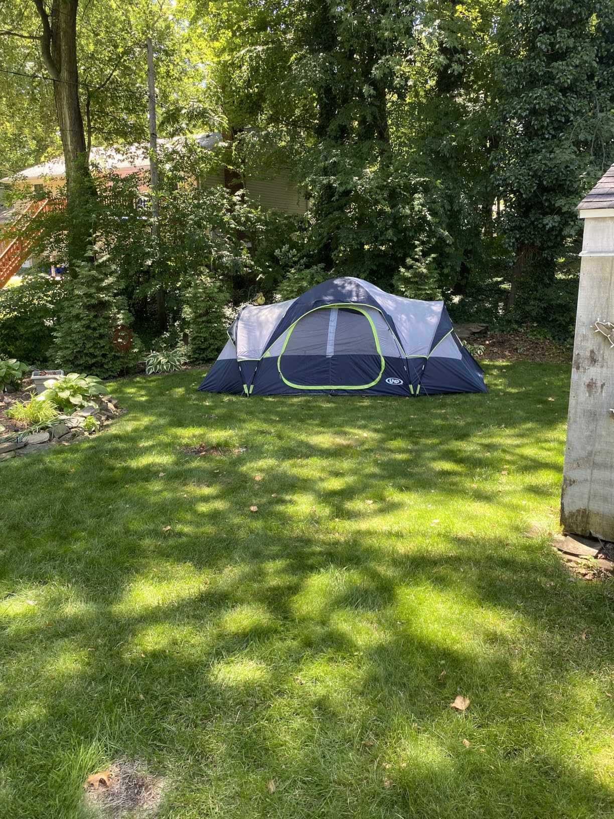 UNP Camping Tent 10-Person-Family Tents, Parties, Music Festival Tent, Big, Easy Up, 5 Large Mesh Windows, Double Layer, 2 Room, Waterproof, Weather Resistant, 18ft x 9ft x78in customer photo 1