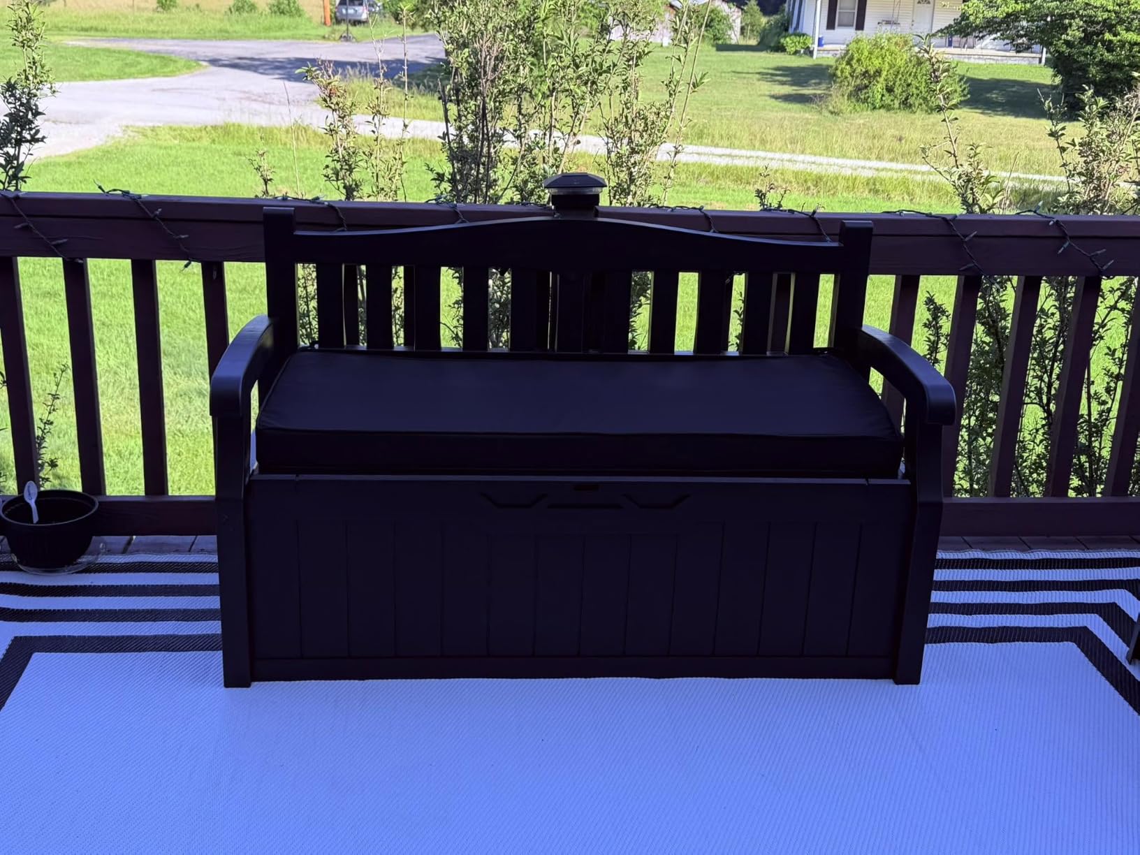Devoko 80 Gallon Storage Bench Deck Box Waterproof & Lockable | Outdoor Benches for Patio Furniture, Garden Decor and Outdoor Seating for Cushions, Garden Tools and Pool Supplies customer photo 1