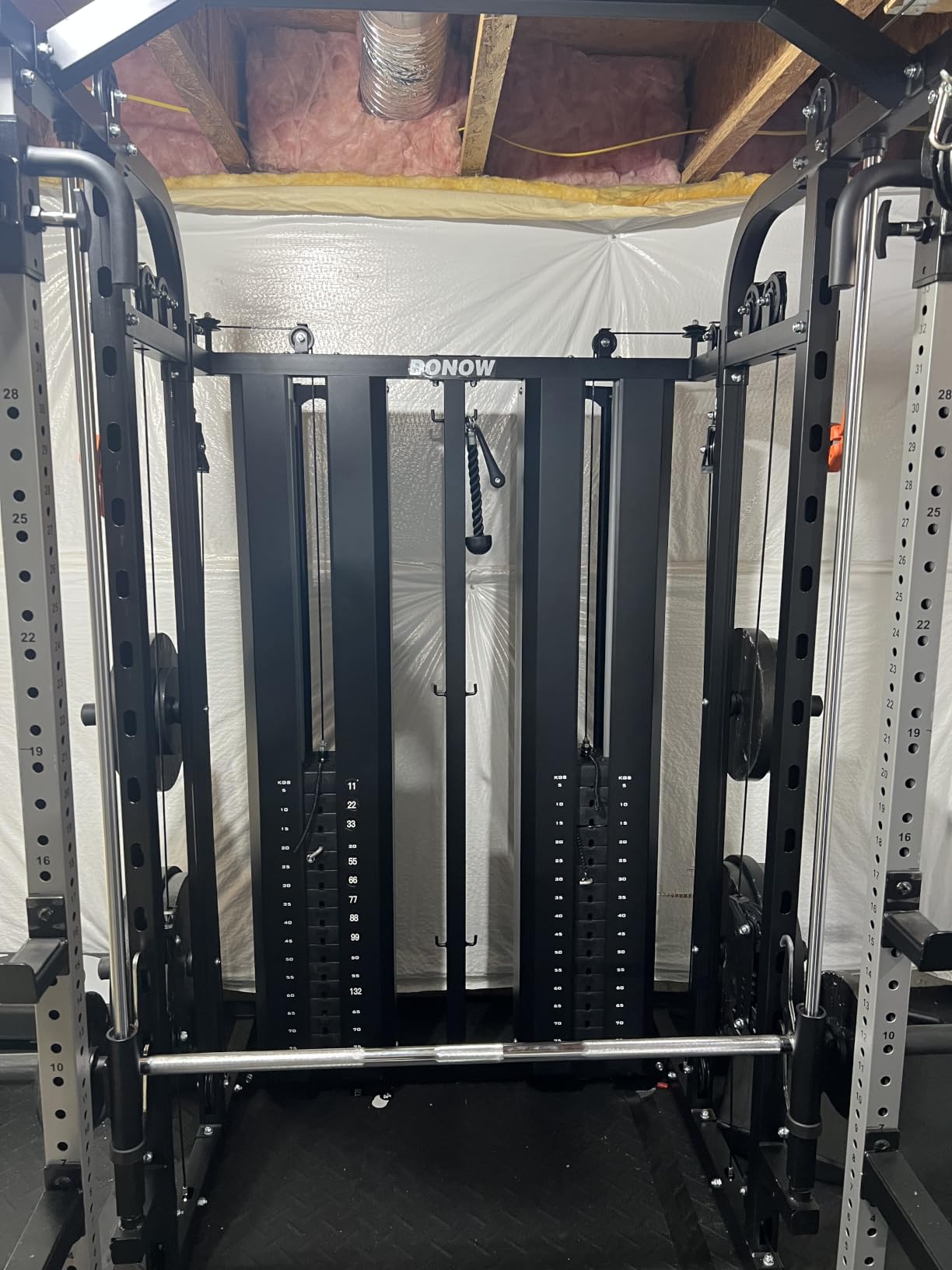 DONOW Smith Machine with Weight Stacks Home Gym System Cable Crossover | Multi Function, All in One, Heavy Duty, Lat Pulldown Bench, Hip Thrust Attachment, Smooth Smith Bar and Cable System customer photo 1