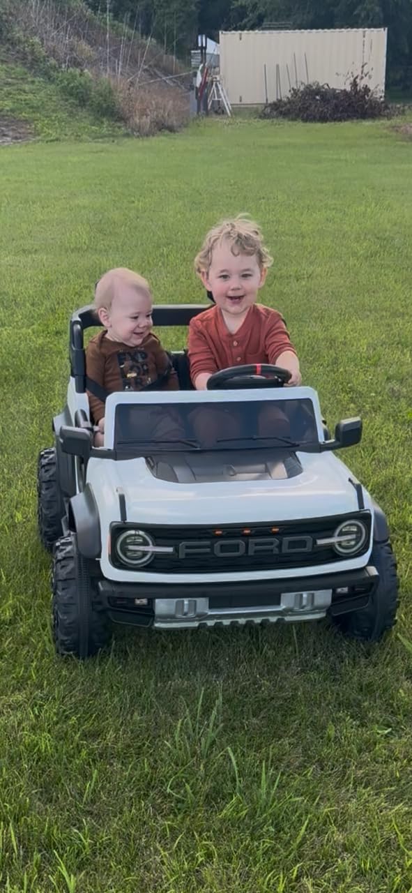 Ford Bronco 24V Ride on Toys for Boys & Girls, 2 Seater Kids Electric Car with Remote Control, Kids Ride on Truck with Rear Wheels Suspension, LED Lights, Safety Belt (24V, Red) customer photo 1