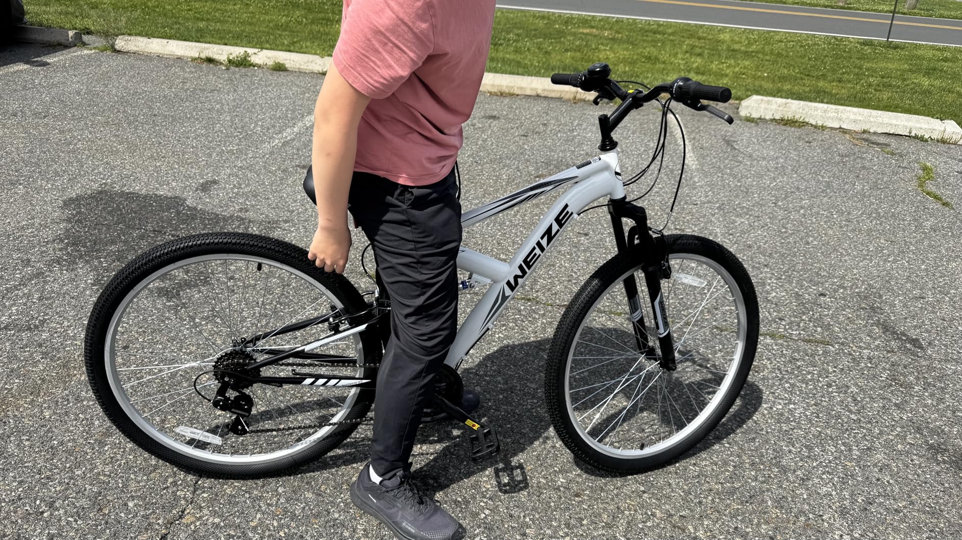 WEIZE Mountain Bike, 24 26 27.5 inch Outdoor Cycling Bike, 18-Speed/High-Carbon Steel/Dual Full Suspension, Adjustable Ergonomic Seat for Men Women Adult, MTB Bicycle with Suspension Fork customer photo 2