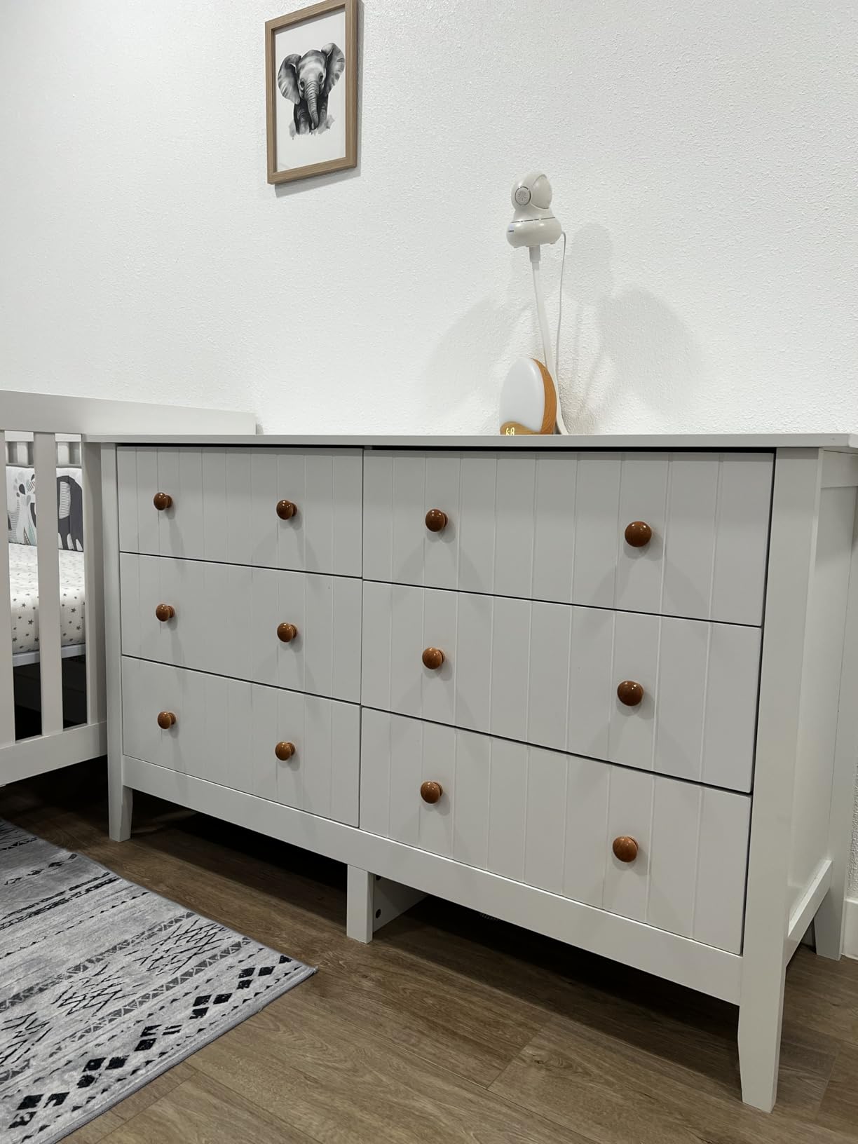FOTOSOK Dresser, Chest of Drawers, Modern 6 Drawer Nursery Dresser, Natural | Double Wide Organizer Storage Cabinet for Closet, Bedroom, Living Room, Hallway, Nursery Dresser For Baby Clothes customer photo 1