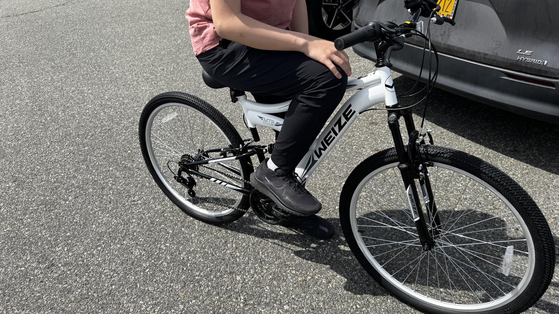 WEIZE Mountain Bike, 24 26 27.5 inch Outdoor Cycling Bike, 18-Speed/High-Carbon Steel/Dual Full Suspension, Adjustable Ergonomic Seat for Men Women Adult, MTB Bicycle with Suspension Fork customer photo 2