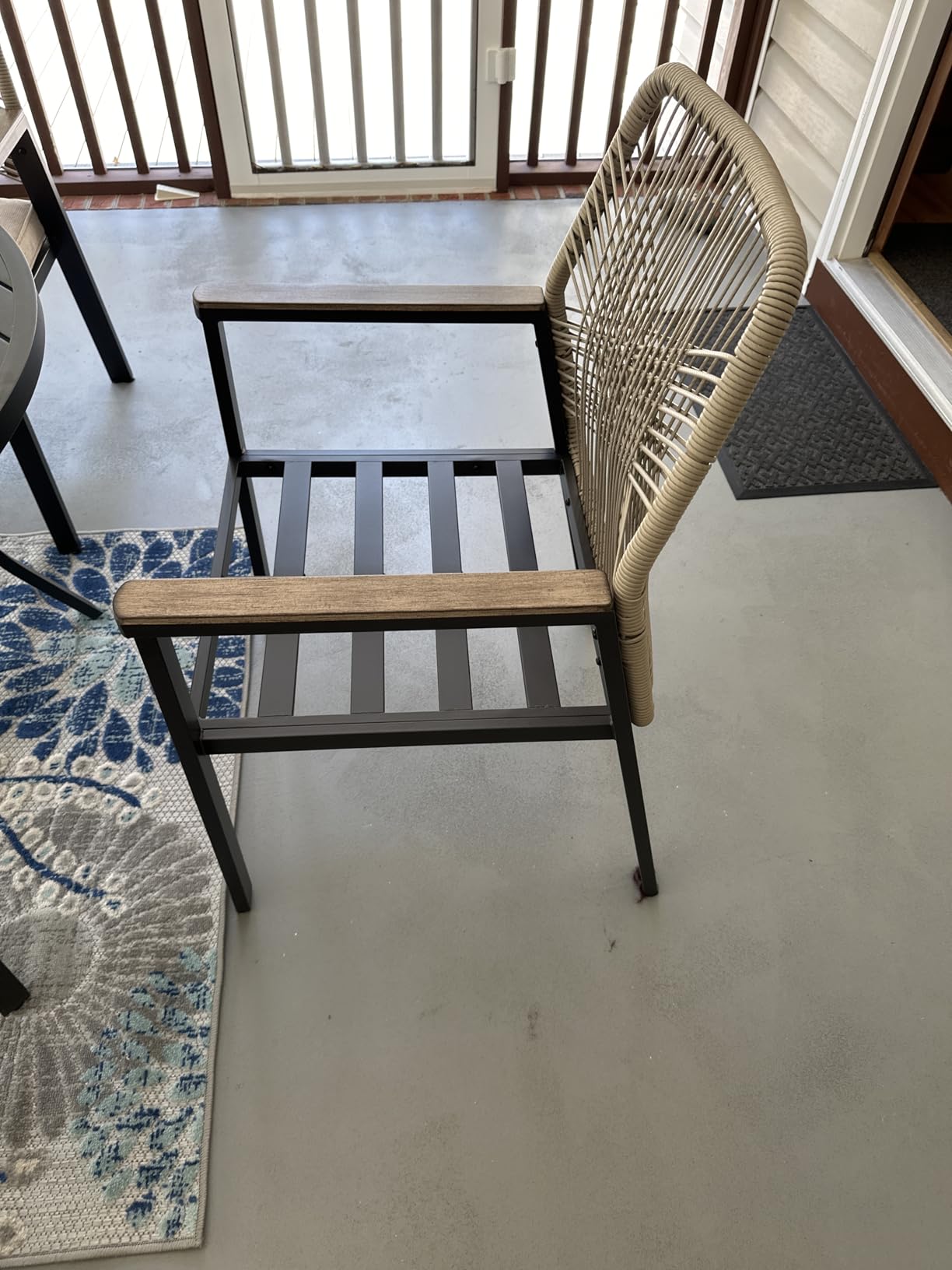 9 Pieces Patio Dining Set, 8 x Woven Rattan Chairs with Waterproof Cushion, 83