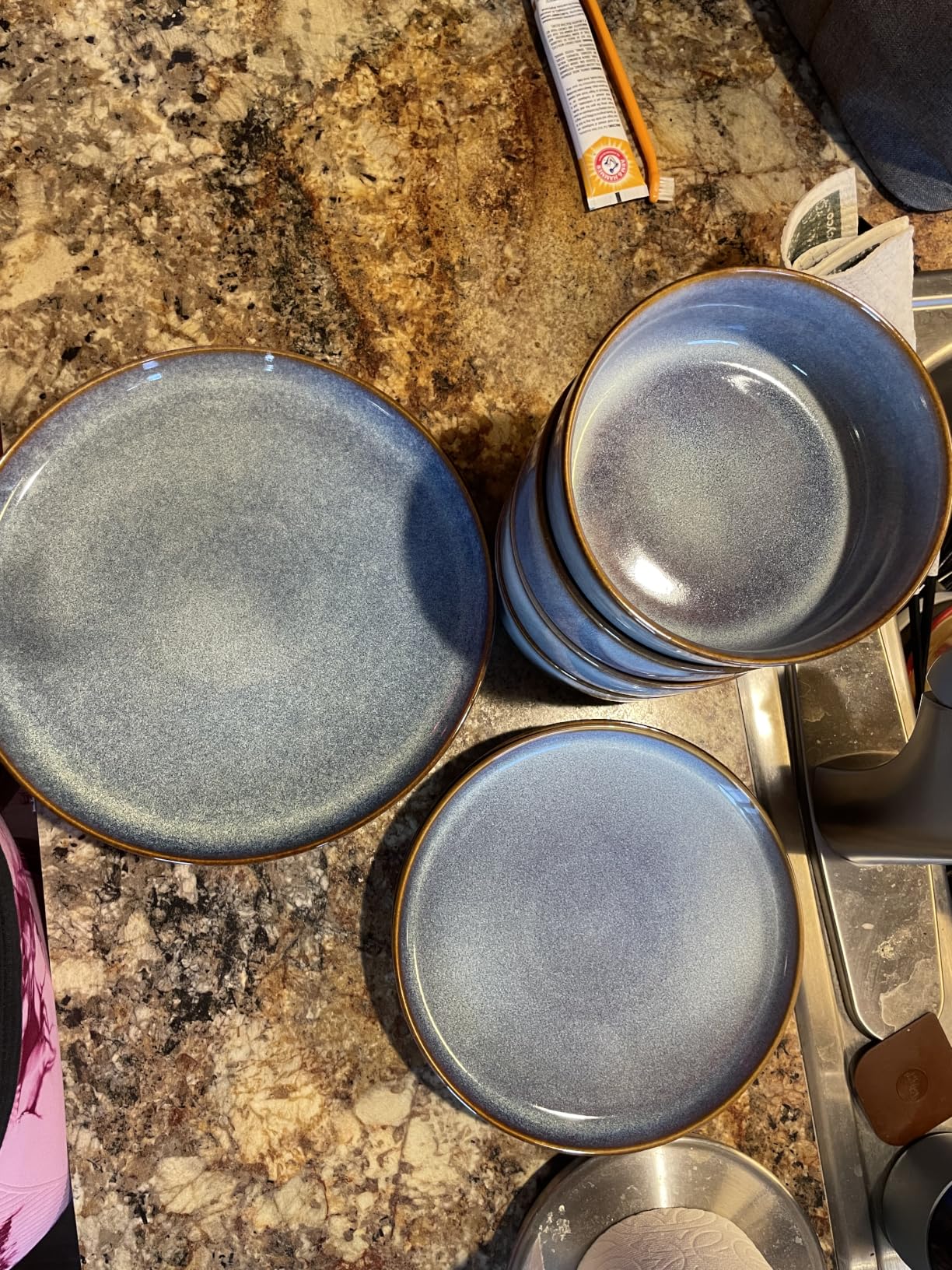 vancasso Starry Plates and Bowls Sets for 6, 24 Pieces Dinnerware Sets, Green Reactive Glaze Dishes Sets for Kitchen, Scratch Resistant Stoneware Dishes Set, Dishwasher and Microwave Safe customer photo 1