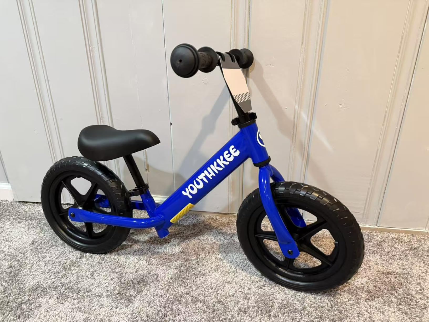 12 Inch Toddler Balance Bike for 1-3 Year Olds, No-Pedal Bike with Tool-Free Adjustable Seat, Quick Assembly, Gift for 1-3 Year Old Boys & Girls with Customizable Plate customer photo 1