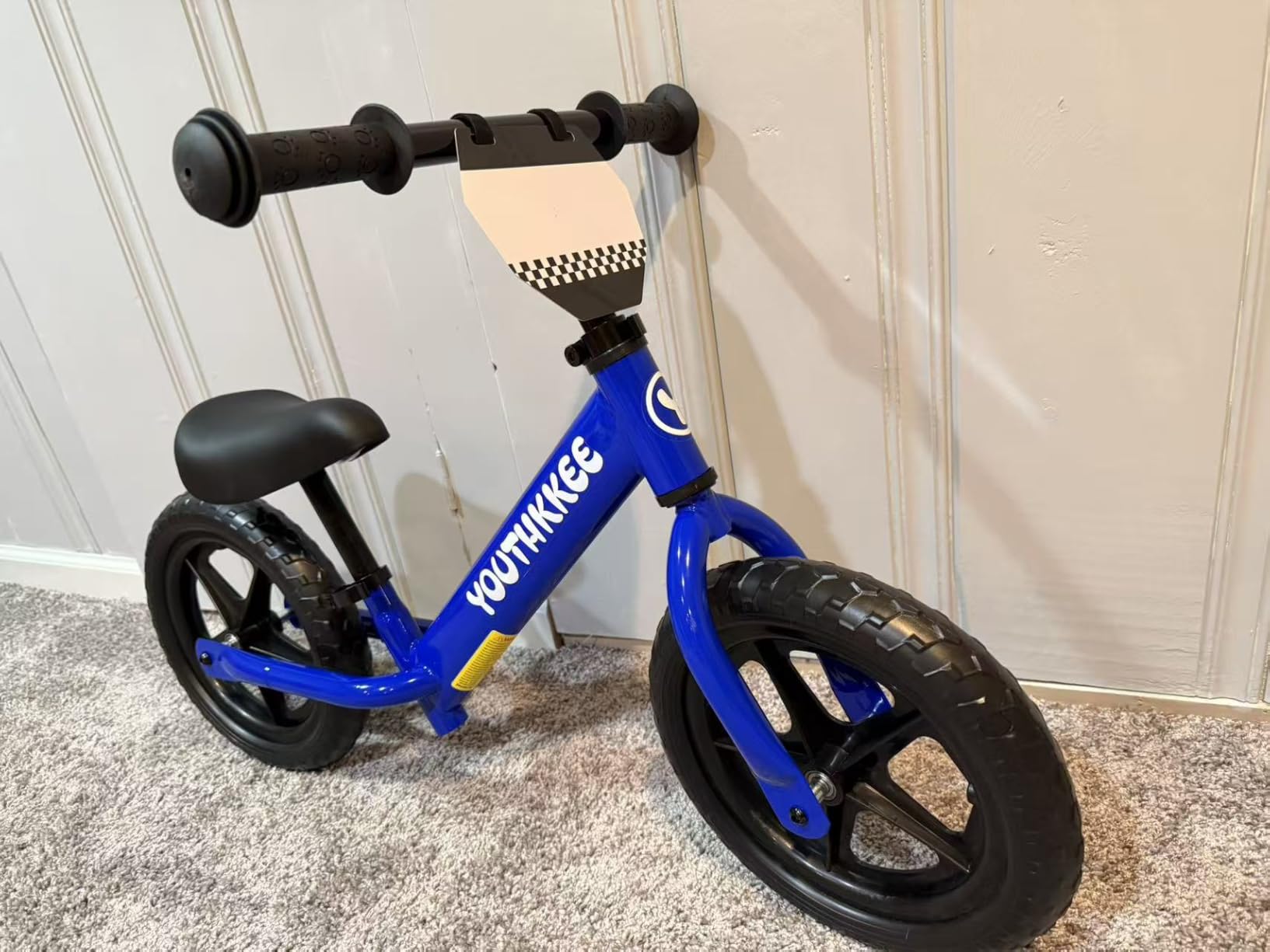 12 Inch Toddler Balance Bike for 1-3 Year Olds, No-Pedal Bike with Tool-Free Adjustable Seat, Quick Assembly, Gift for 1-3 Year Old Boys & Girls with Customizable Plate customer photo 2