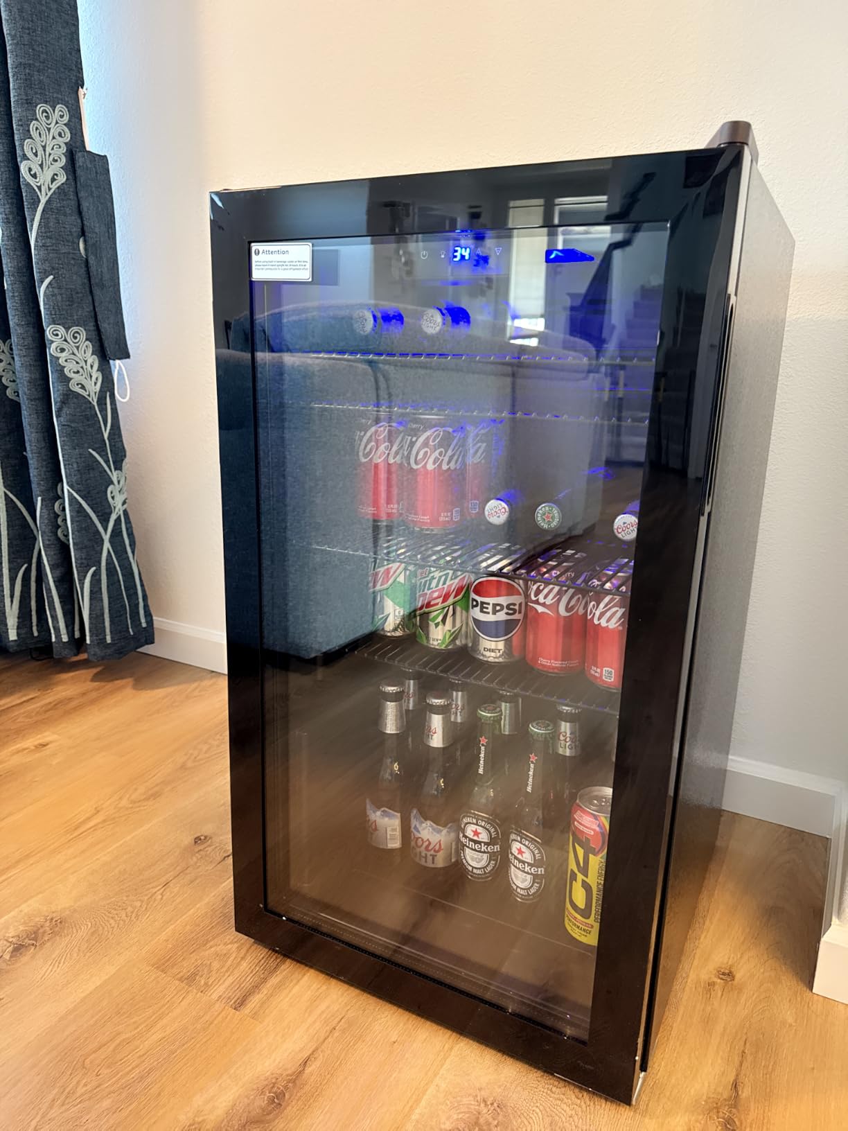 4.5 Cu.ft Beverage Refrigerator Cooler, 145 Can Mini Fridge with Digital Temperature Display for Soda Beer Wine, Freestanding beverage fridge with Adjustable Shelving for Home Office Bar customer photo 1