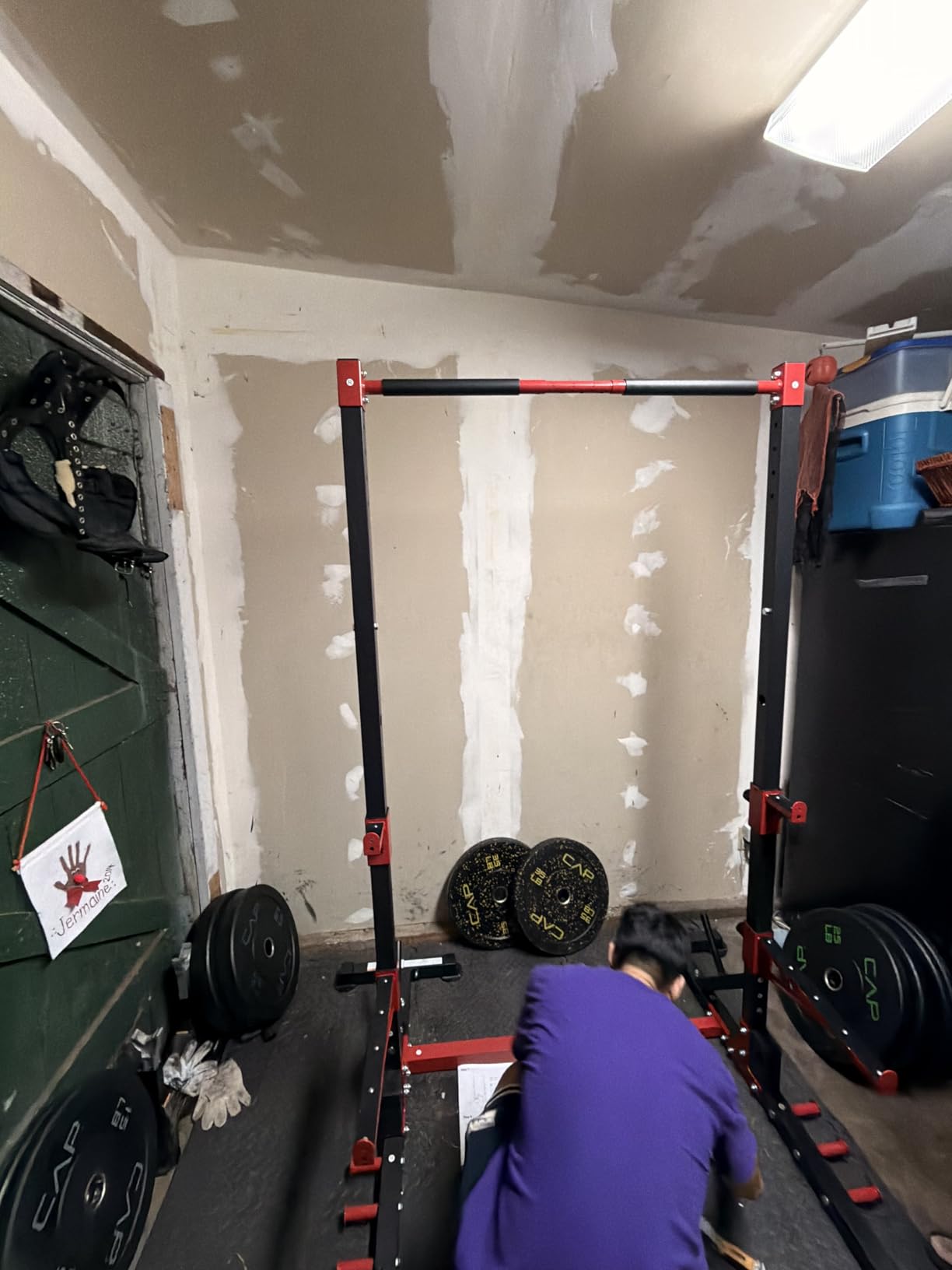 YOLEO Smith Machine & Squat Rack Combo, Multi-Functional Power Racks with Adjustable Width & Pull-Up Bar, Cable Crossover Power Cage, Independent Dual-Pulley System for Home Gym Garage Basement customer photo 1