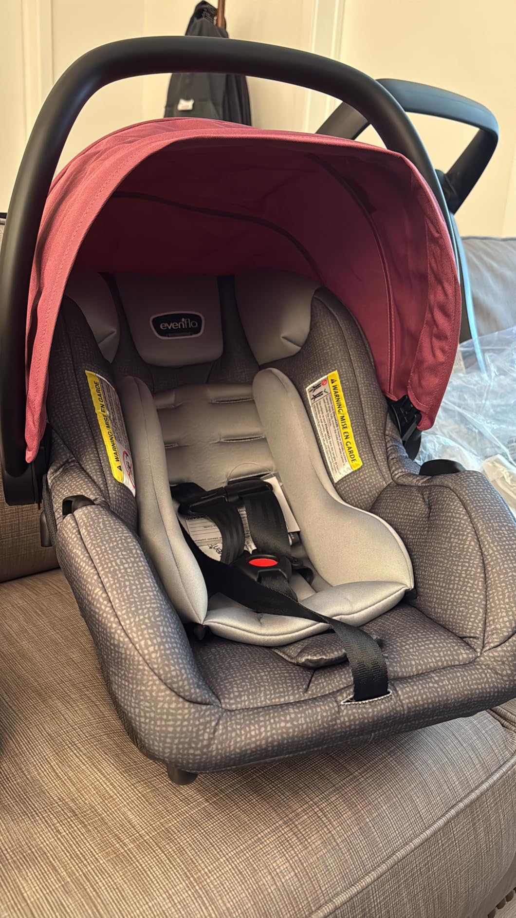 Evenflo Pivot Modular Travel System w/LiteMax Preemie and Infant Car Seat | 6 Modes of Use, Rear-Facing Mode for Infants 3-30 lbs, Stroller use up to 50 lbs (Dusty Rose Pink) customer photo 2