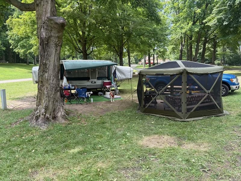 VEVOR Pop Up Gazebo Screen Tent, Pop-Up Instant Gazebo Tents with Mosquito Netting Outdoor Canopy, 6 Sided Sun Shelter 10x10ft with 6 Removable Wind Cloths & 2 Mesh Windows, Pavilion Tent for Patio customer photo 2