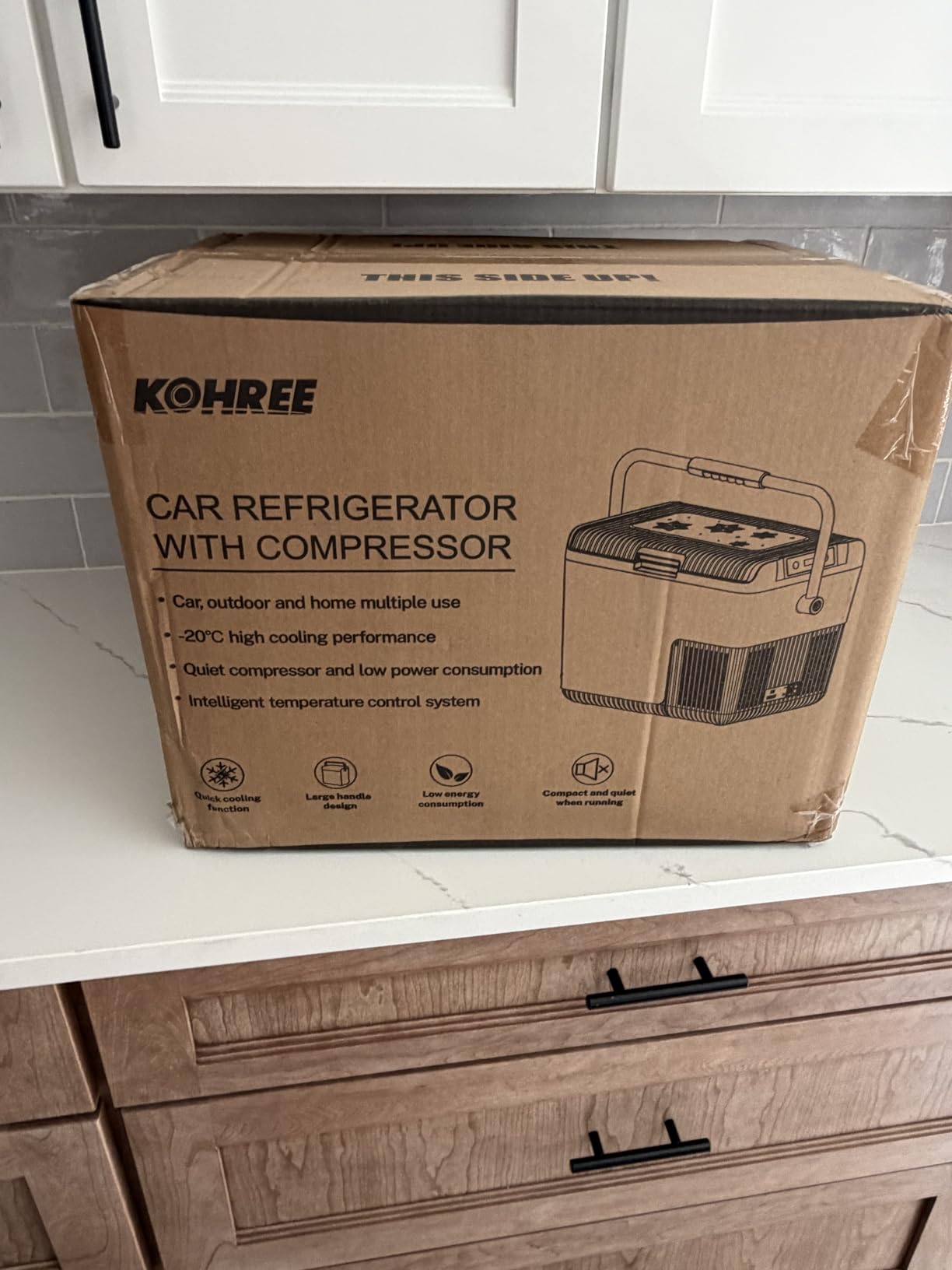 Kohree 12 Volt Car Refrigerator, 19QT(18L) Car Fridge with Large Handle, -4℉~68℉ 12V Electric Cooler 12/24V DC 12/24V DC, 110-240V AC Compressor Portable Freezer for Camping Road Trips Travel customer photo 1