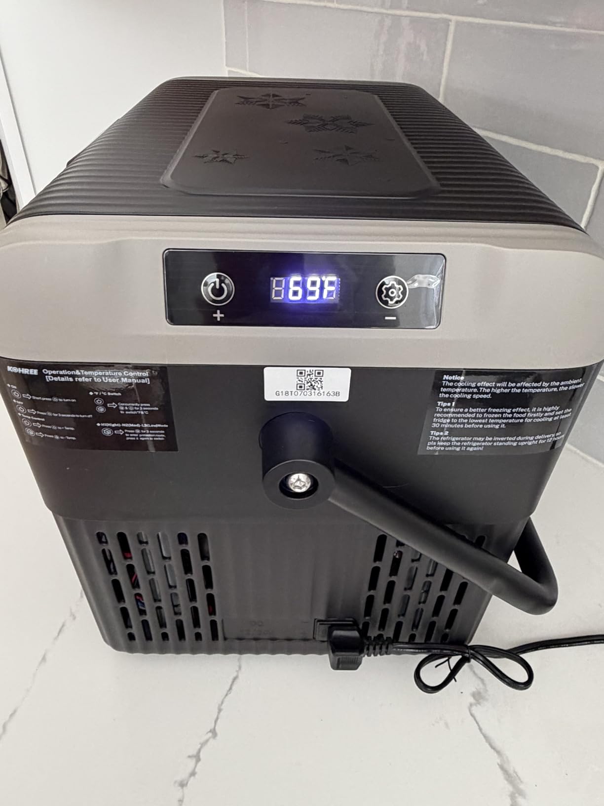 Kohree 12 Volt Car Refrigerator, 19QT(18L) Car Fridge with Large Handle, -4℉~68℉ 12V Electric Cooler 12/24V DC 12/24V DC, 110-240V AC Compressor Portable Freezer for Camping Road Trips Travel customer photo 2