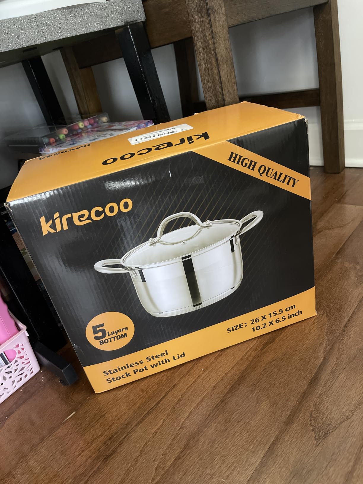 Kirecoo 12 Quart Stainless Steel Heavy Duty Stock Pot with Visible Lid | Heavy Duty, Even Heat, Thick Nonstick Base, Deep Cookware for Soup Pasta & Spaghetti, Ideal for Canning, Boiling & Simmering customer photo 1