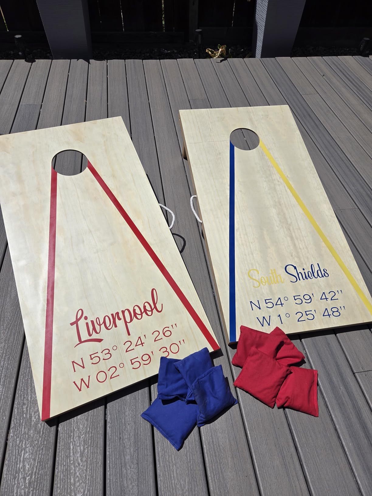 GoSports 4 x 2 ft Classic Wooden Cornhole Board Set - Portable Bean Bag Toss Game for Adults & Family - Includes Set of 8 Bean Bags with Tote Bag customer photo 1