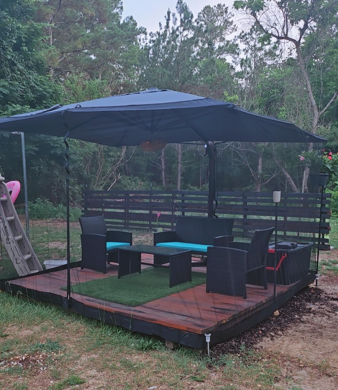 9' X 12' Cantilever Patio Umbrella Rectangular Outdoor Umbrellas | Heavy Duty Aluminum Frame, Waterproof Canopy, 7 Tilts Adjustable, 360 Rotation, for Deck Pool Garden Backyard, Beige customer photo 1