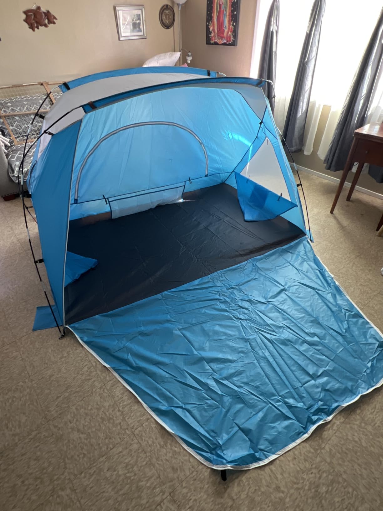 Beach Tent, Portable Sun Shelter for 2/3/4/6-8 Person with UPF 50+ UV Protection, Easy Setup Waterproof Beach Shade Canopy Cabana for Family Outdoor and Picnics, Fishing with Carrying Bag customer photo 2
