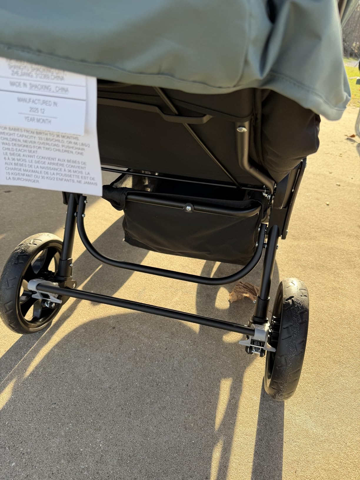INFANS Double Stroller, Foldable Baby Tandem Stroller with Adjustable Backrest Canopy Footrest, 5-Point Harness, Storage Basket, Convertible Compact Twin Stroller for Infants and Toddlers customer photo 2