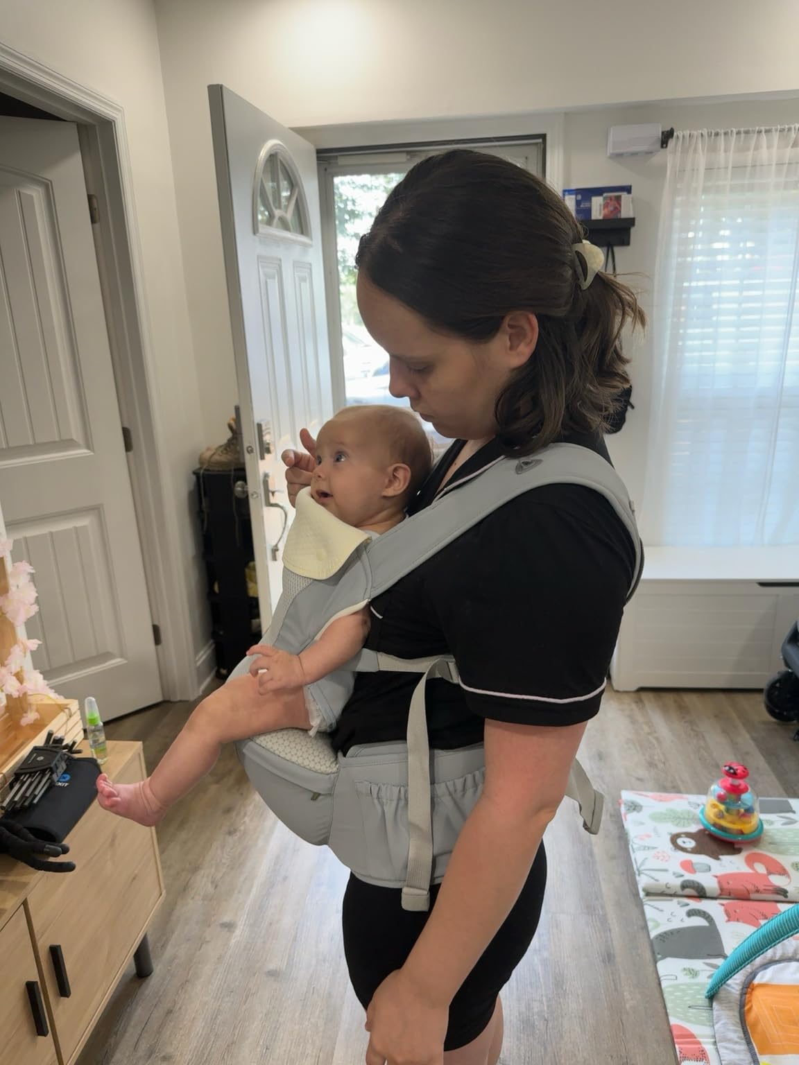 Bebamour Baby Carrier with Hip Seat, All-Position Breathable Mesh Hip Seat & Carrier 0-36 Months customer photo 2