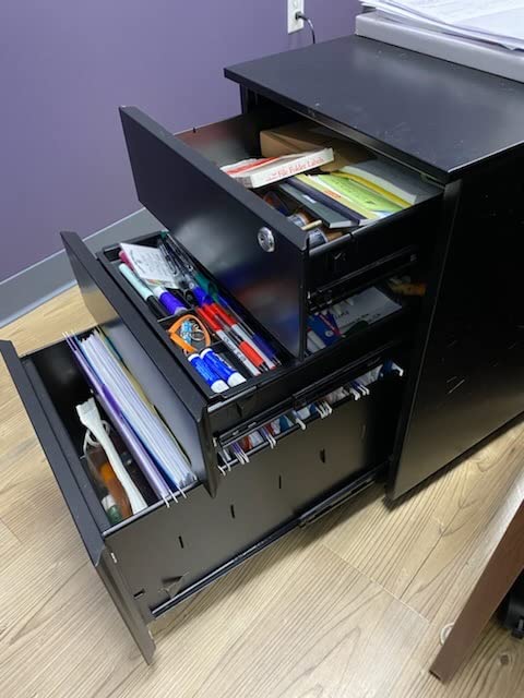 4 Drawer File Cabinet with Lock, White Metal, Letter/A4 | Vertical Metal Filing Cabinet with 4 Independently Locking Drawers, 8 Keys, Ball-Bearing Slides, and Label Holders customer photo 2