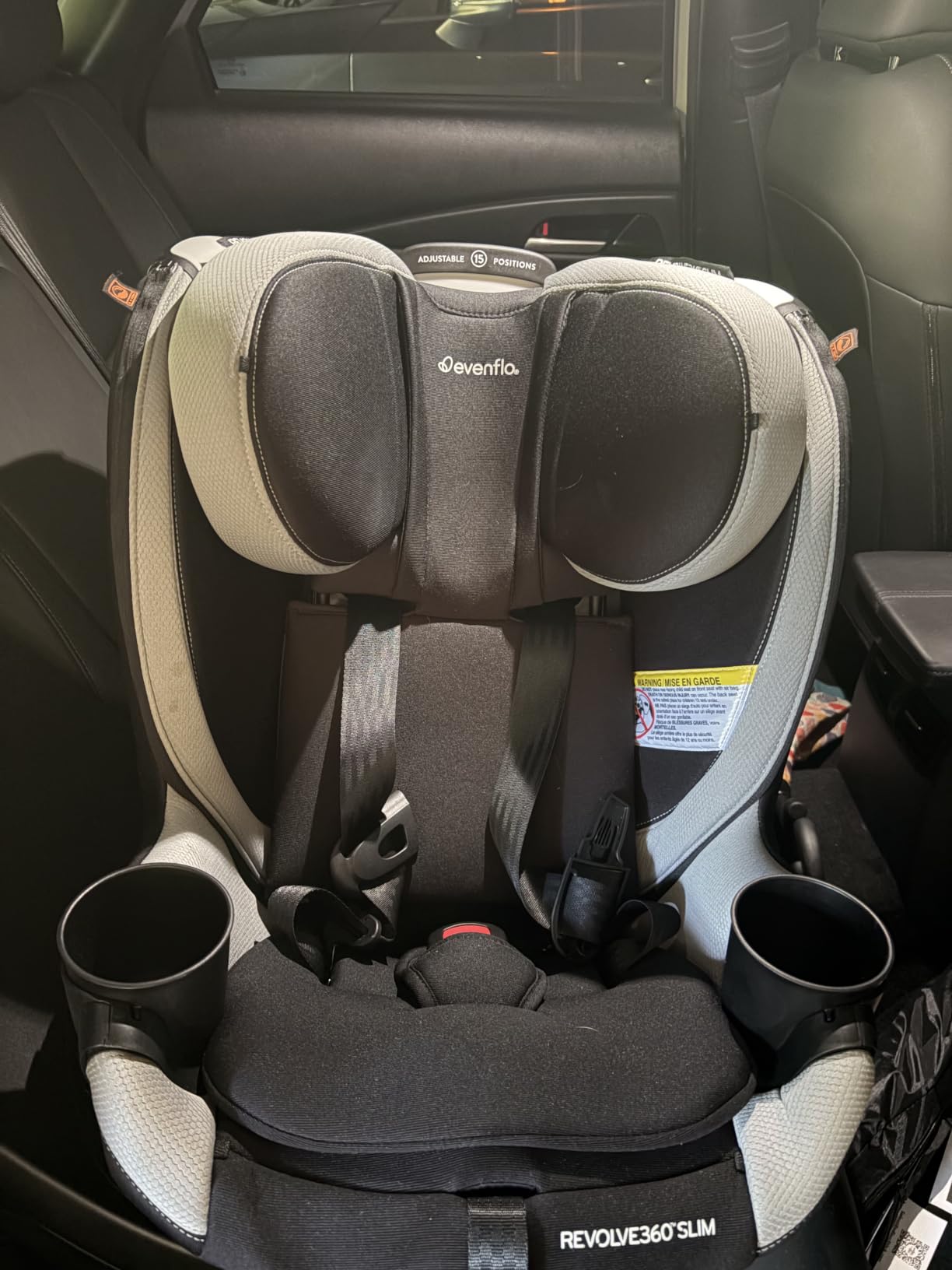 Evenflo Revolve360 Slim 2-in-1 Rotational Car Seat with Quick Clean Cover (Salem Black) customer photo 1