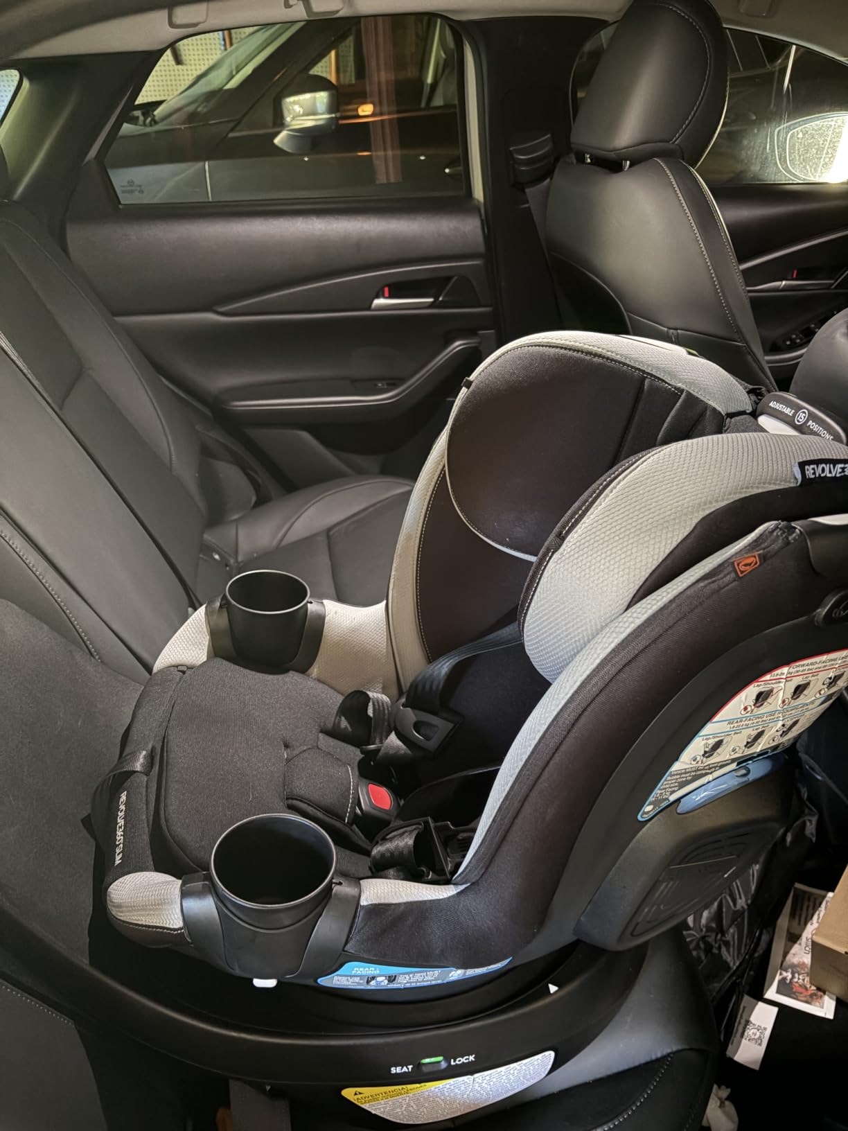 Evenflo Revolve360 Slim 2-in-1 Rotational Car Seat with Quick Clean Cover (Salem Black) customer photo 2