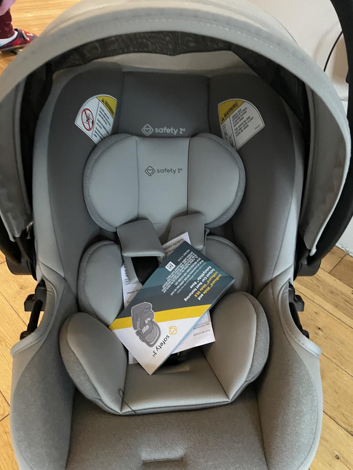 Safety 1st onBoard Slide DLX Infant Car Seat w/SafetySlide Base, Easy-Install Rigid Latch, Lightweight Rear-Facing Seat, Newborn Carrier, Extra-Large Canopy, Travel System Ready, Dusty Marble customer photo 2