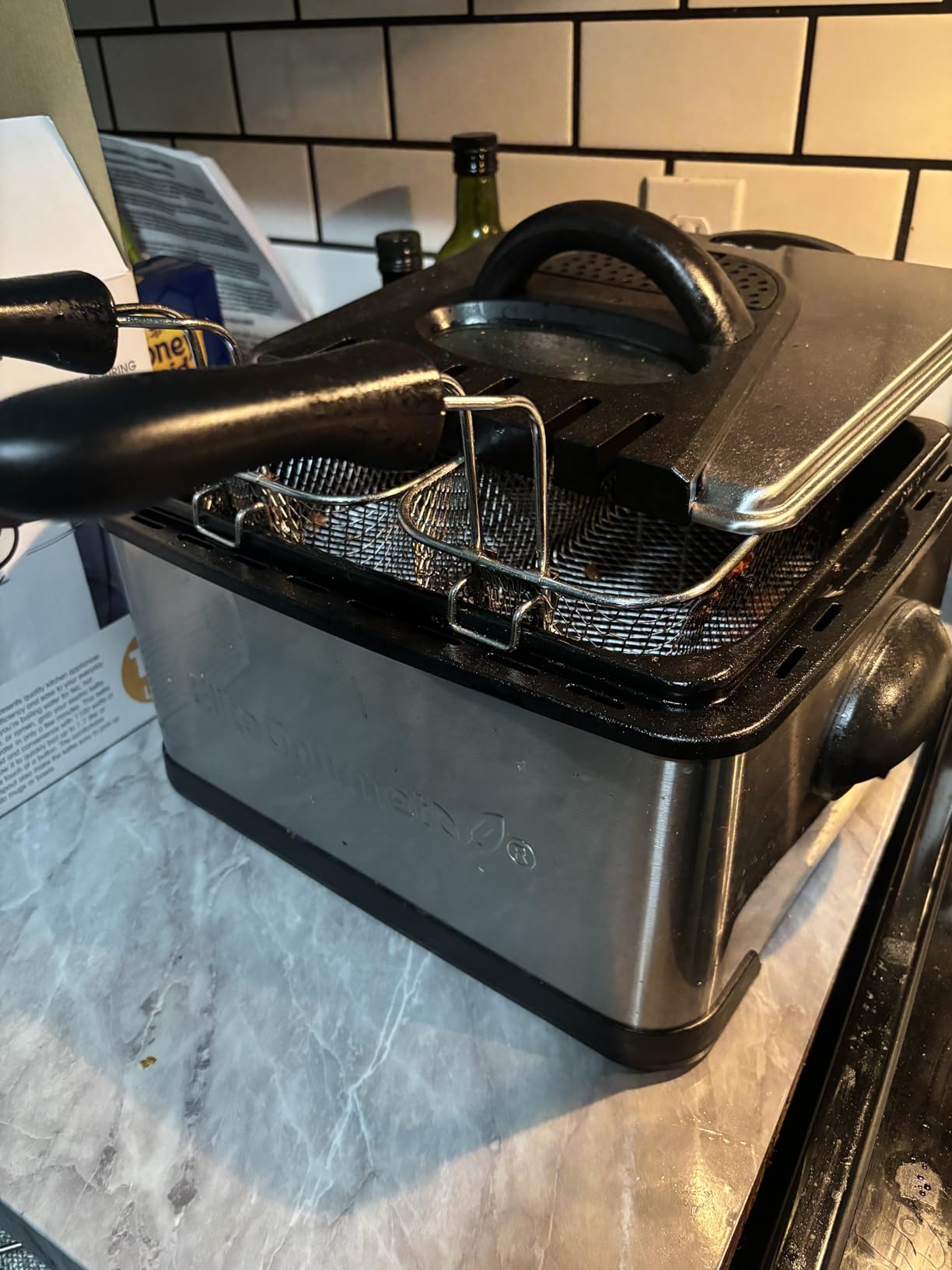 Elite Gourmet EDF-401TXB Electric 4.5 Qt. / 17 Cup Immersion Deep Fryer 3-Baskets, 1700-Watt, Timer Control, Adjustable Temperature, Lid with Viewing Window and Odor Free Filter customer photo 1