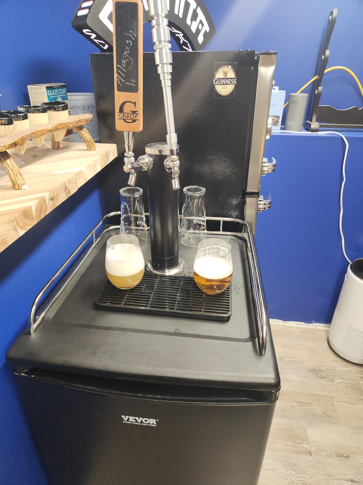 VEVOR Beer Kegerator, Single Tap Commercial Draft Beer Dispenser for D System, Refrigerator With Shelves, Hold 1 Sixth Keg, 2.5lbs CO2 Tank, 92L customer photo 2