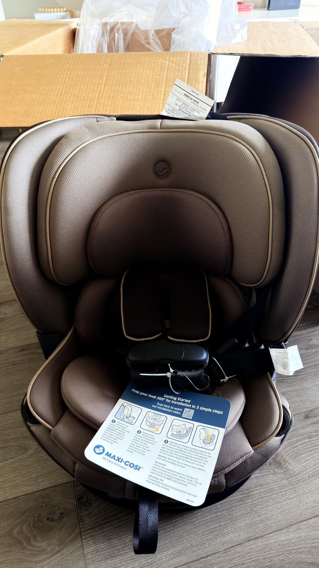 Maxi-Cosi Andi 360 Rotating All-in-One Baby Convertible Car Seat, Rear-Facing, Forward Facing Car Seat, Infant Toddler Booster, Easy Rotation, Tension System, Harness Adjust, Truffle customer photo 2
