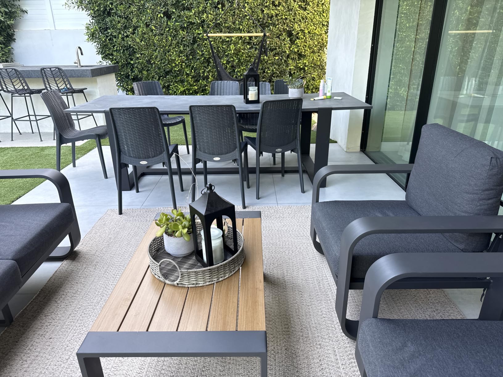 Oversized Aluminum Outdoor Furniture Set, Extra Large Patio Furniture Sofa Set 4.8
