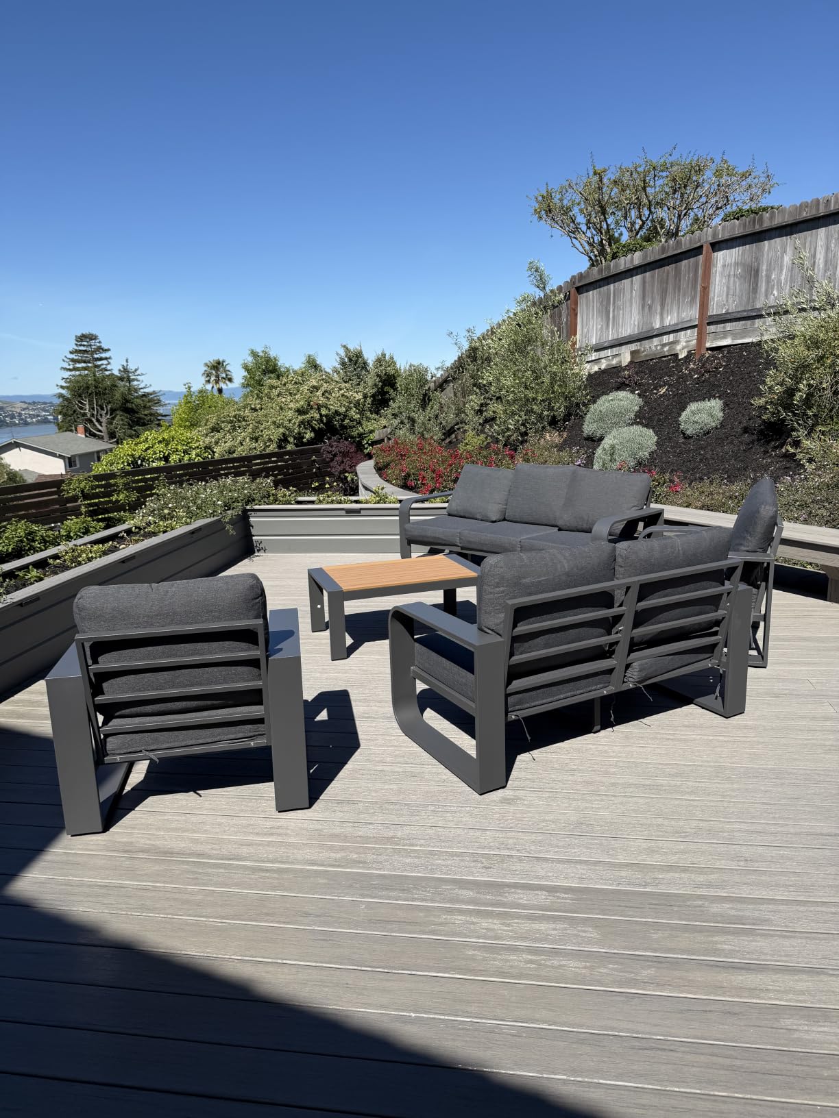 Oversized Aluminum Outdoor Furniture Set, Extra Large Patio Furniture Sofa Set 4.8