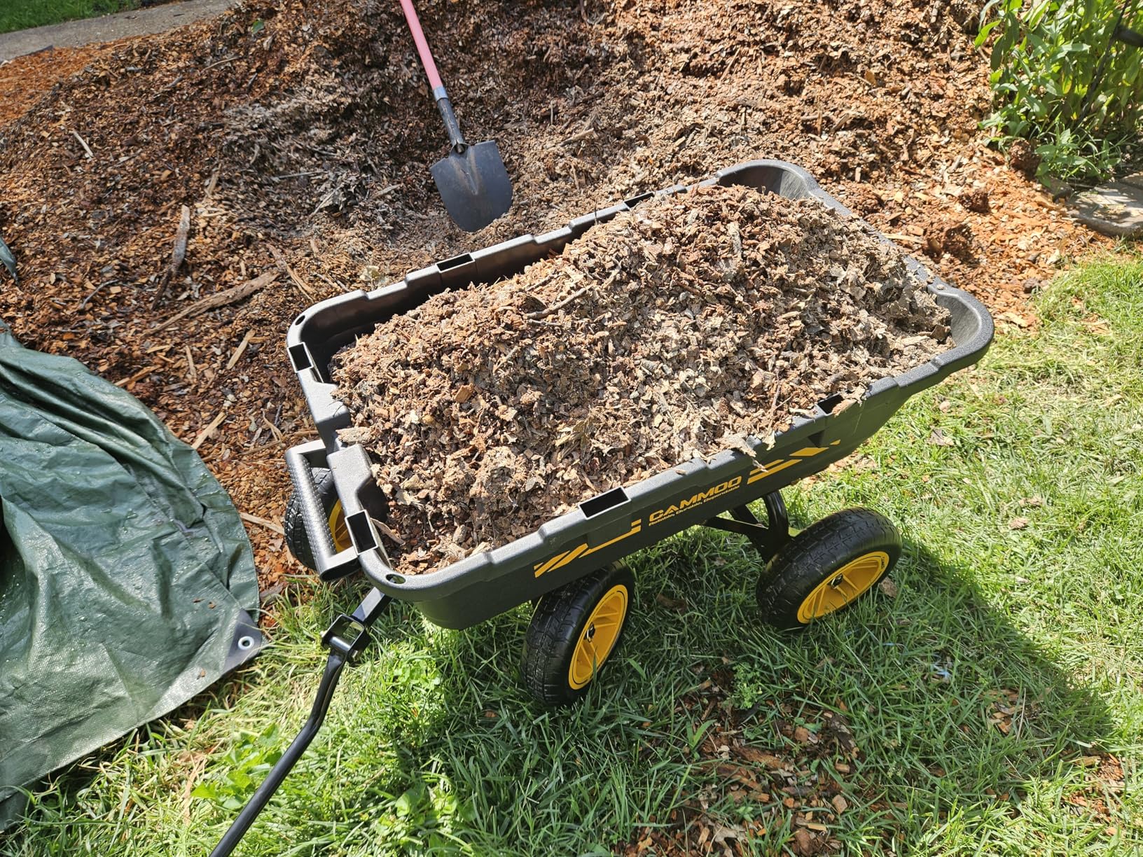 CAMMOO 10-in NO-Flat Tires 900lb Garden Dump Cart Wheelbarrow Garden Wagon customer photo 2