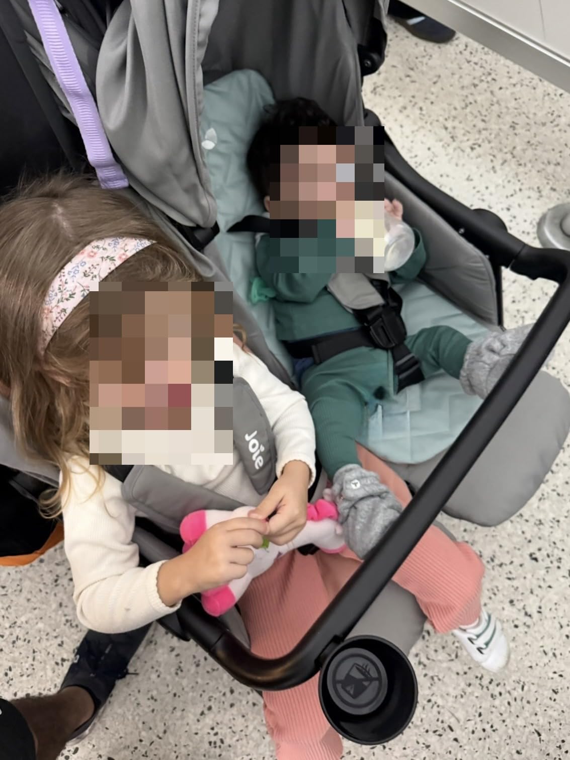 Joie Baby, Rosemary Side-by-Side Double Stroller - Lightweight, Compact, and Comfortable Side-by-Side Stroller for Twins or Siblings (Shale & Thunder) customer photo 2