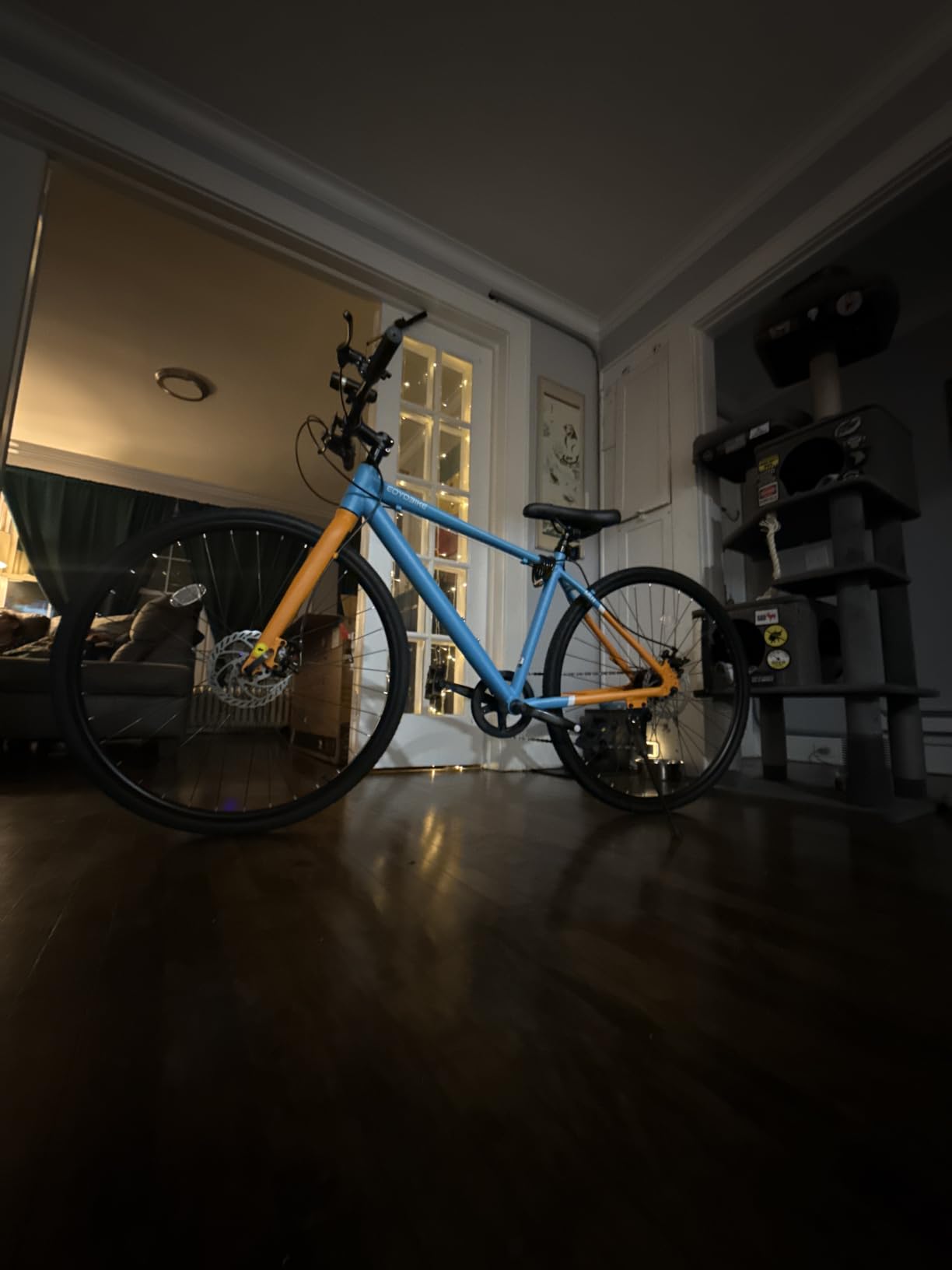 MOONCOOL Hybrid Bike for Men, 700C Aluminum 29LB Ultra-Light 8 Speed Commuter Bike, 350lb Loading, 29