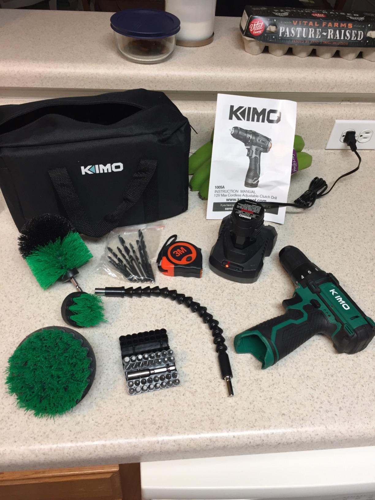 KIMO Impact Wrench 1/2 Cordless, 550N.m (410ft-lbs), 4000RPM/3500IPM, 9-Piece Drill & Driver Set, 4 Sockets 1/2 Impact Gun for Car Tires, Safety Lock, Variable Modes, 4000mAh Battery 20V Impact Driver customer photo 2