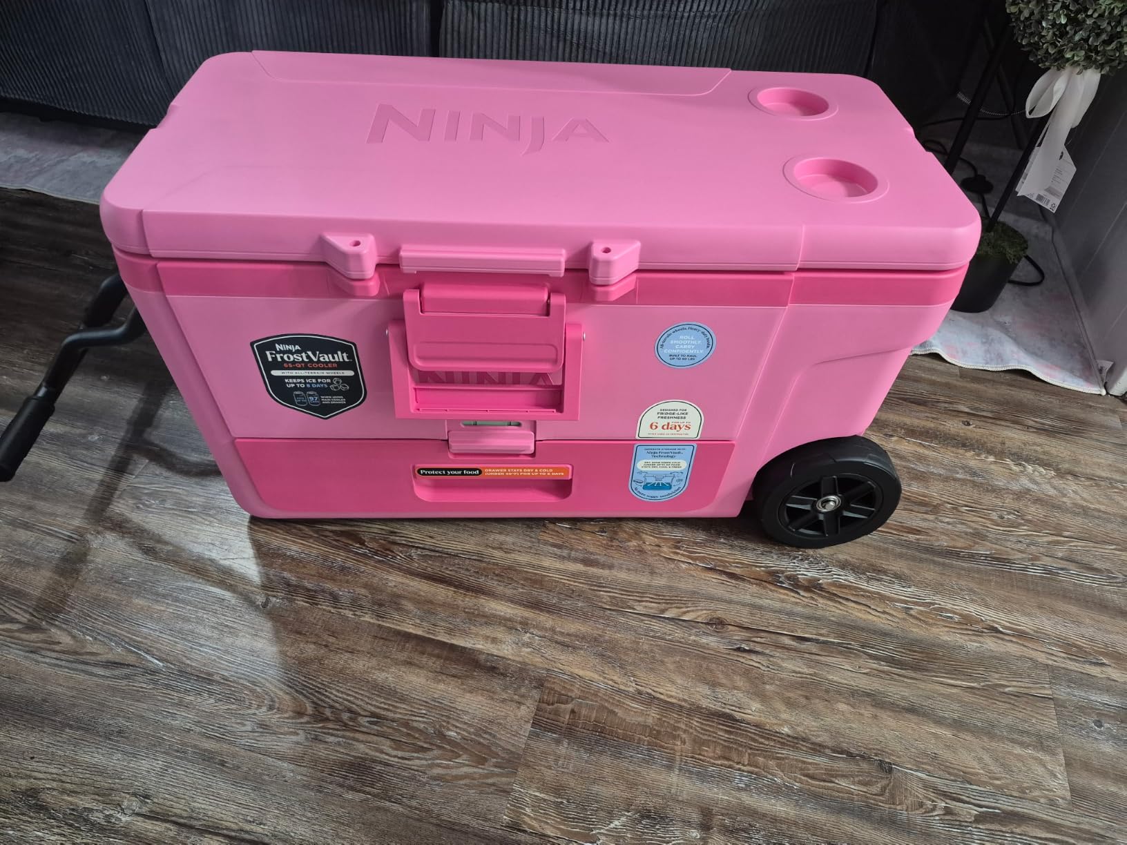 Ninja FrostVault | 65qt Wheeled Cooler with Cold Dry Zone | Integrated Fridge-Temp Dry Storage Drawer | Premium Heavy-Duty Insulated Cooler | Keeps Ice for Days | Charcoal Gray | FB265CG customer photo 2