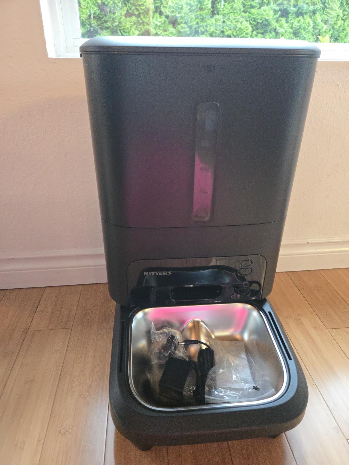 Automatic Dog Feeder for Large Breed with Camera - 15L/64 Cups Anti-Clog 5G WiFi Dog Food Dispenser for 2-23mm Kibble, Elevated Stand, Large Food Tray, 1080P HD Video with Night Vision, Keeps Fresh customer photo 2