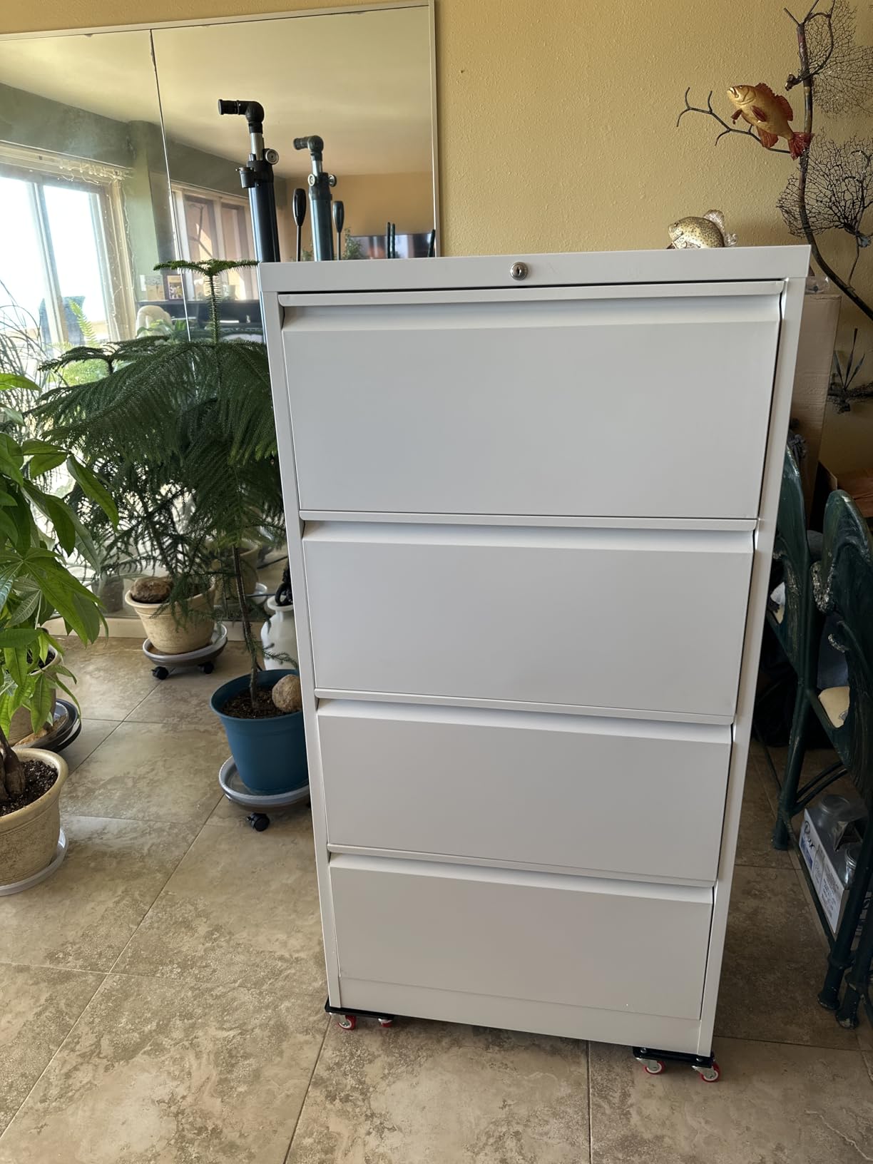 Greenvelly Lateral File Cabinet with Lock, 3 Drawer Metal Filing Cabinet for Home Office, Black Steel Lateral File Drawers, Wide Office File Cabinet with Hanging Bars for A4 Legal/Letter Size customer photo 1