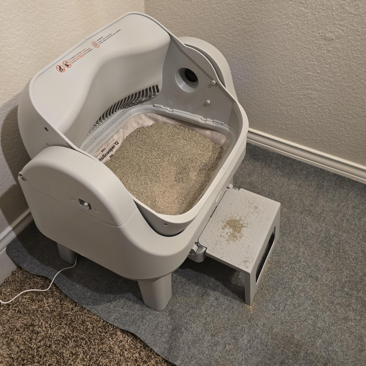 PetPivot Open Top Self Cleaning Cat Litter Box, Automatic Litter Box with 7 Pairs of Safety Sensors, Anti-Pinch Protection and Easy Access Step for Senior Cats, Dark Grey customer photo 1