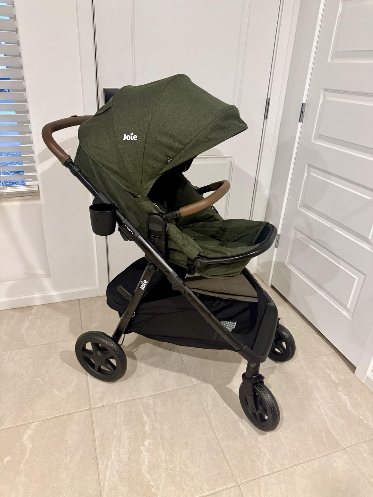 Joie Ginger 4-in-1 Convertible Pramette and Stroller with A Deep Recline, Height Adjustable seat, All-Terrain Wheels, Extra Storage - for Newborns and Toddlers (Mocha) customer photo 1
